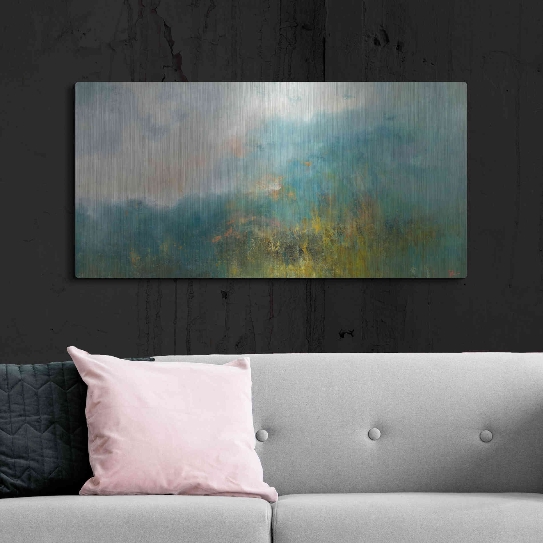 Luxe Metal Art 'Incoming' by Patrick Dennis, Metal Wall Art,48x24