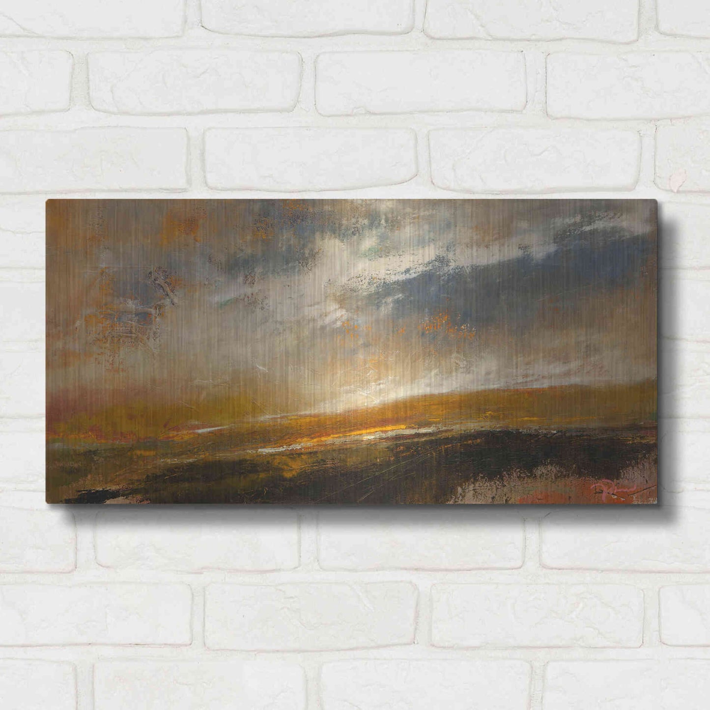 Luxe Metal Art 'Last of The Green' by Patrick Dennis, Metal Wall Art,24x12