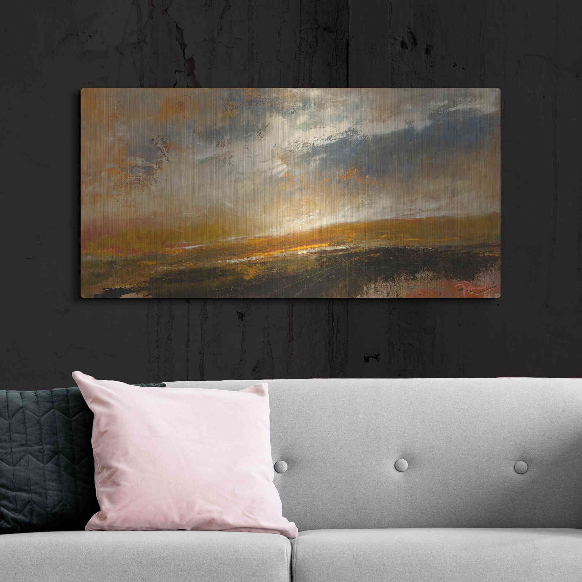 Luxe Metal Art 'Last of The Green' by Patrick Dennis, Metal Wall Art,48x24