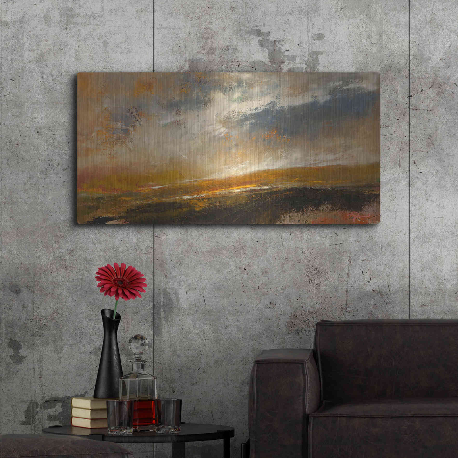 Luxe Metal Art 'Last of The Green' by Patrick Dennis, Metal Wall Art,48x24