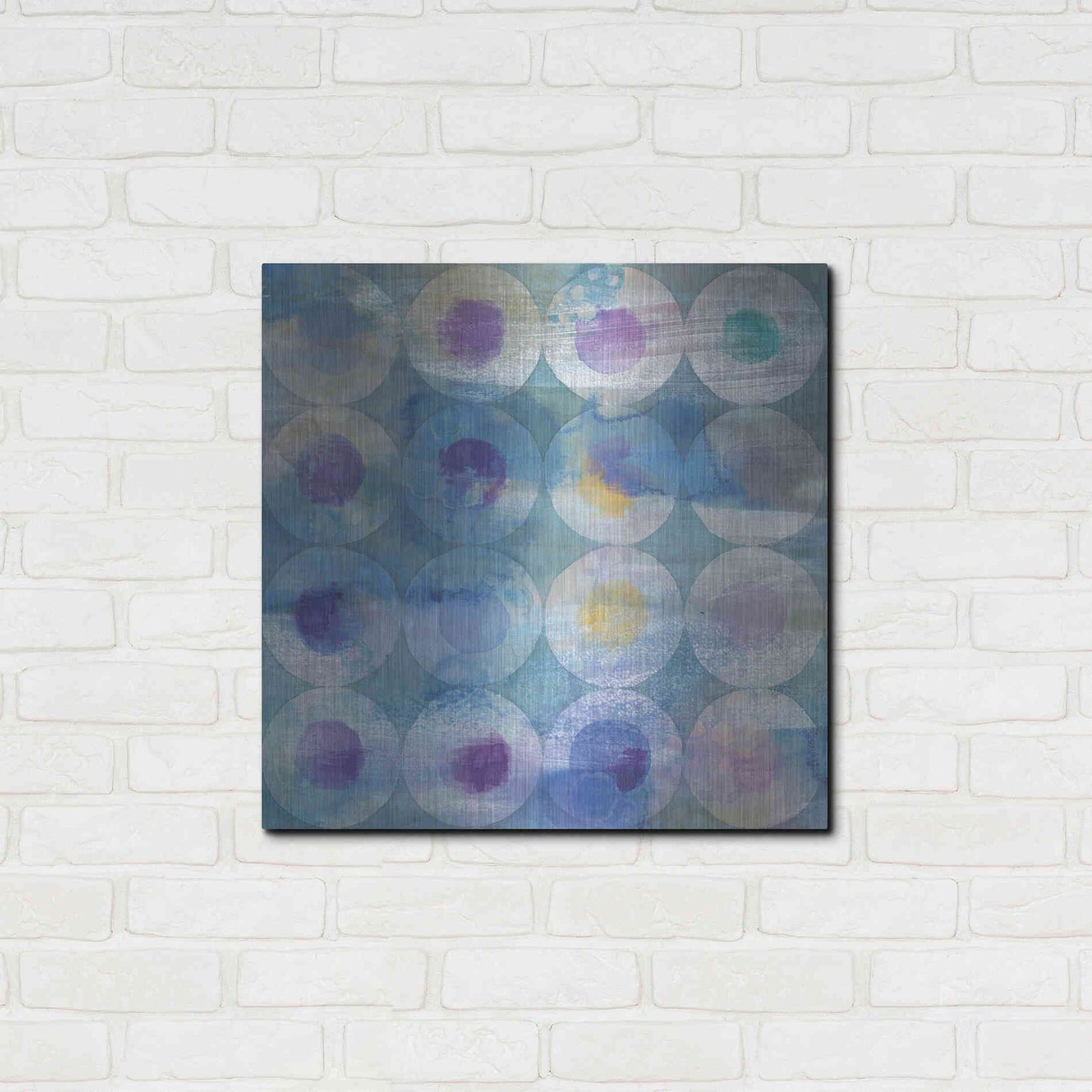 Luxe Metal Art 'Touching Circles III' by Danhui Nai, Metal Wall Art,24x24