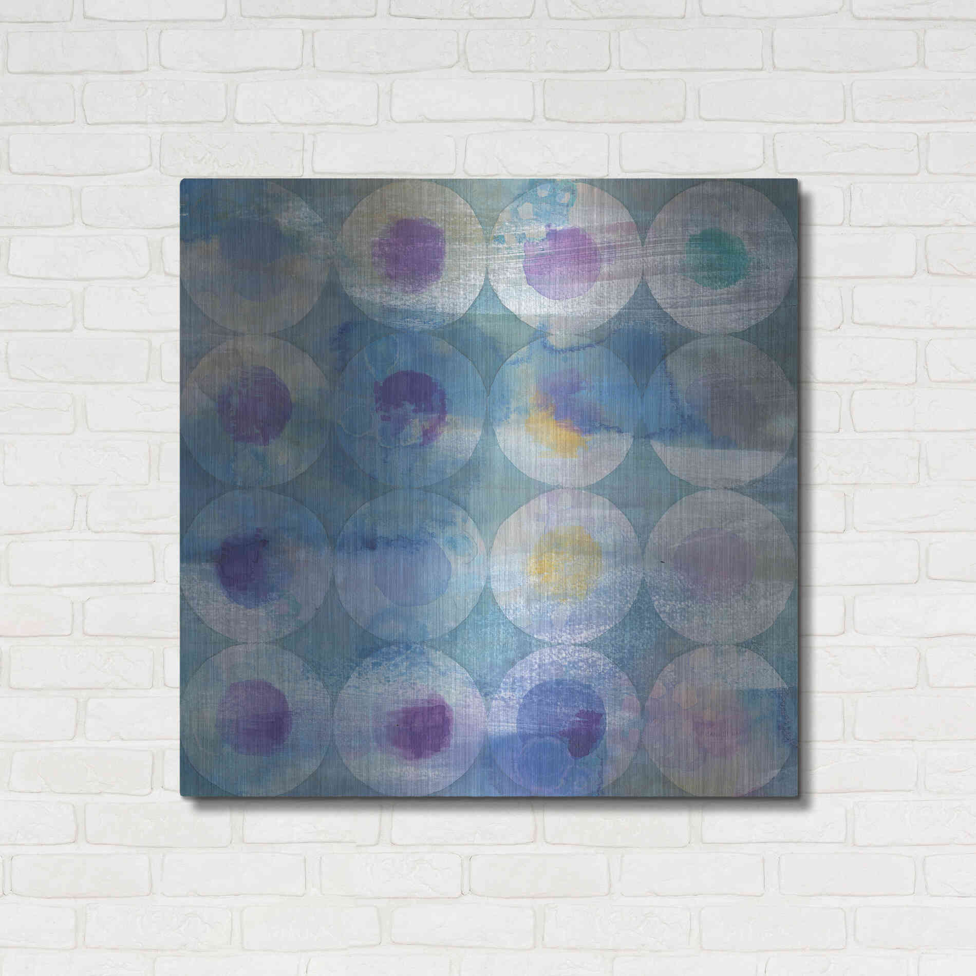 Luxe Metal Art 'Touching Circles III' by Danhui Nai, Metal Wall Art,36x36