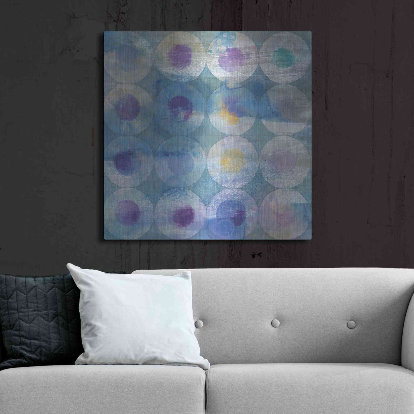 Luxe Metal Art 'Touching Circles III' by Danhui Nai, Metal Wall Art,36x36