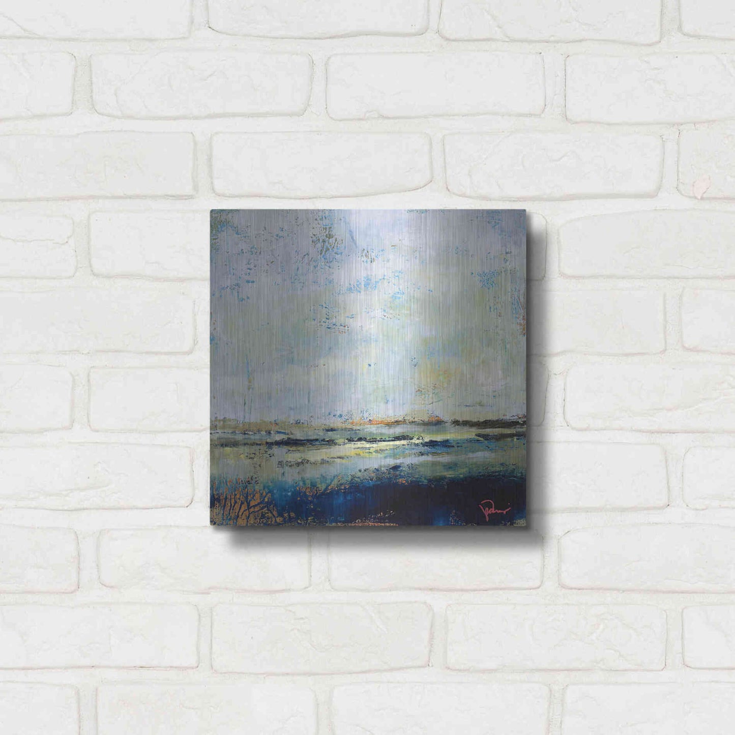 Luxe Metal Art 'Low Tide' by Patrick Dennis, Metal Wall Art,12x12