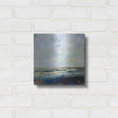 Luxe Metal Art 'Low Tide' by Patrick Dennis, Metal Wall Art,12x12