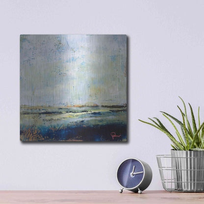 Luxe Metal Art 'Low Tide' by Patrick Dennis, Metal Wall Art,12x12