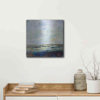 Luxe Metal Art 'Low Tide' by Patrick Dennis, Metal Wall Art,12x12