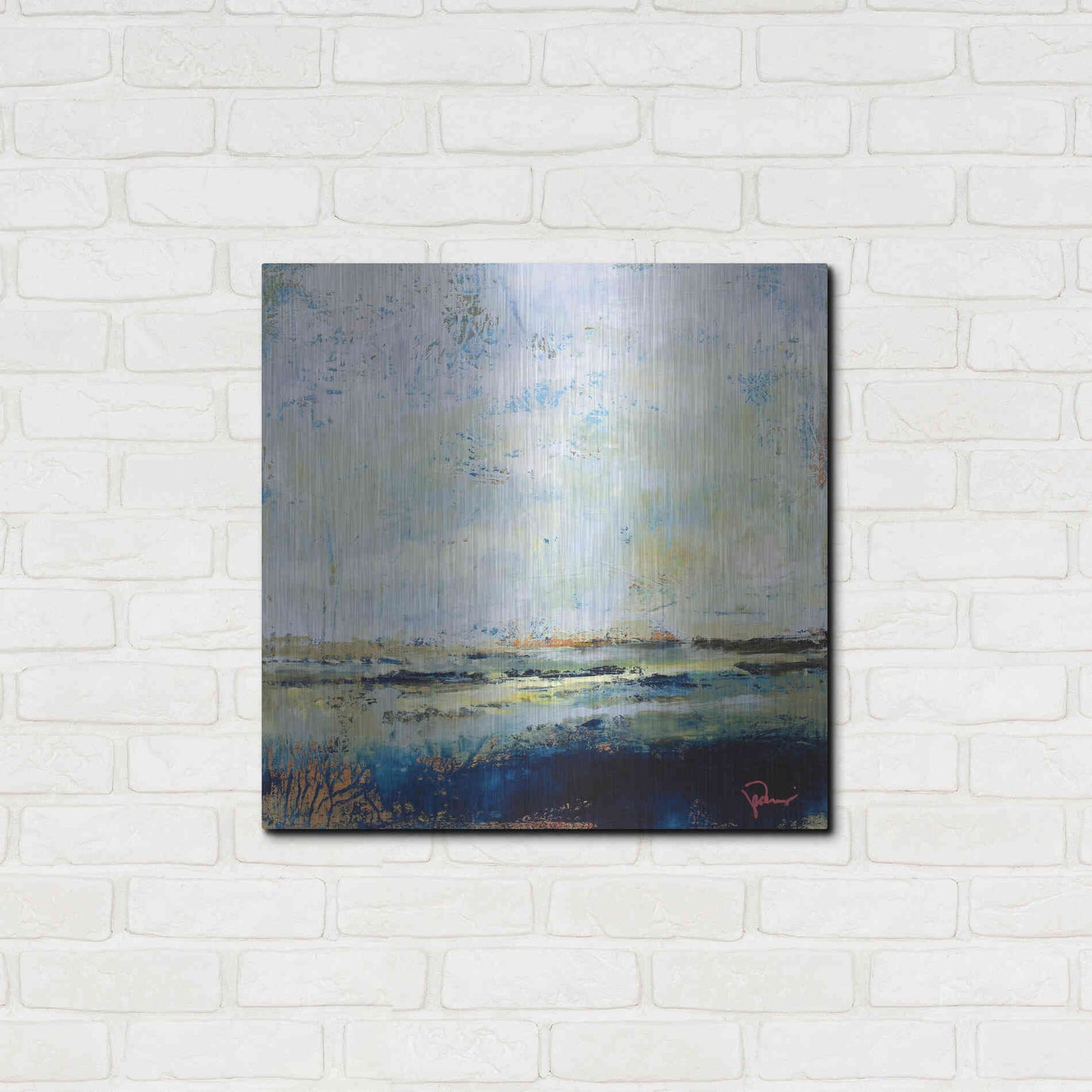 Luxe Metal Art 'Low Tide' by Patrick Dennis, Metal Wall Art,24x24