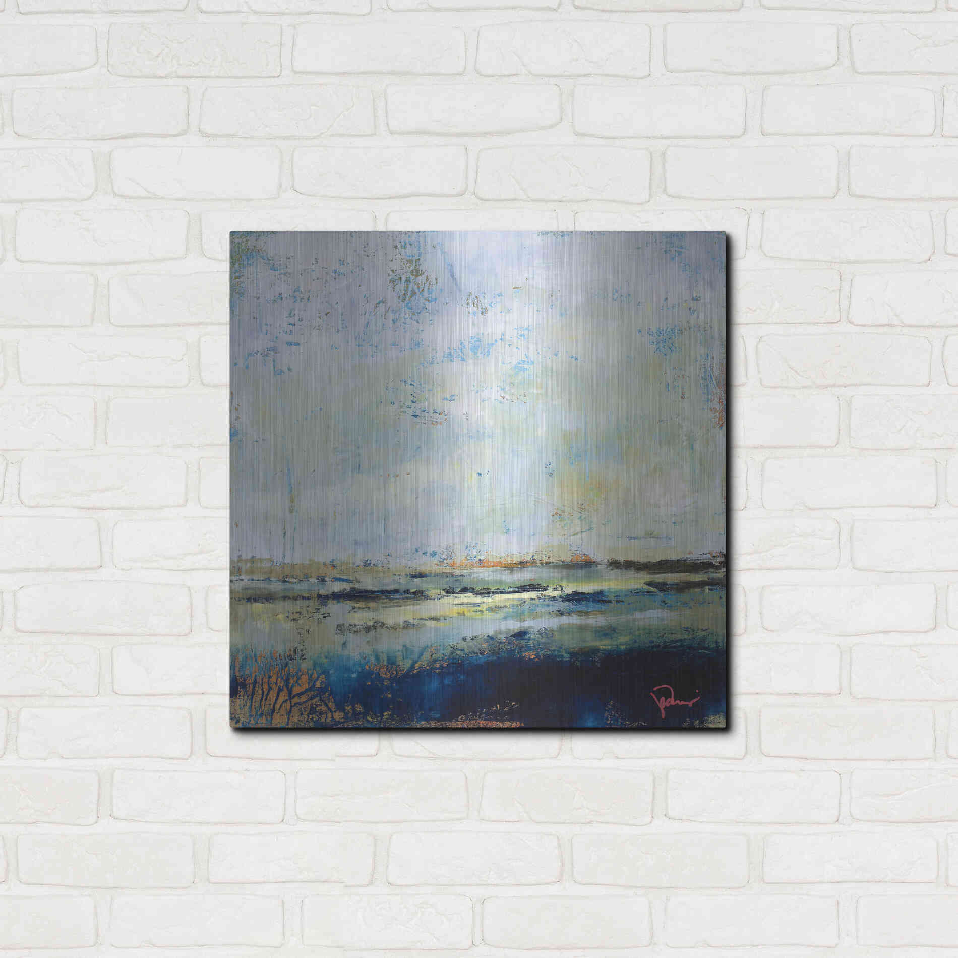 Luxe Metal Art 'Low Tide' by Patrick Dennis, Metal Wall Art,24x24