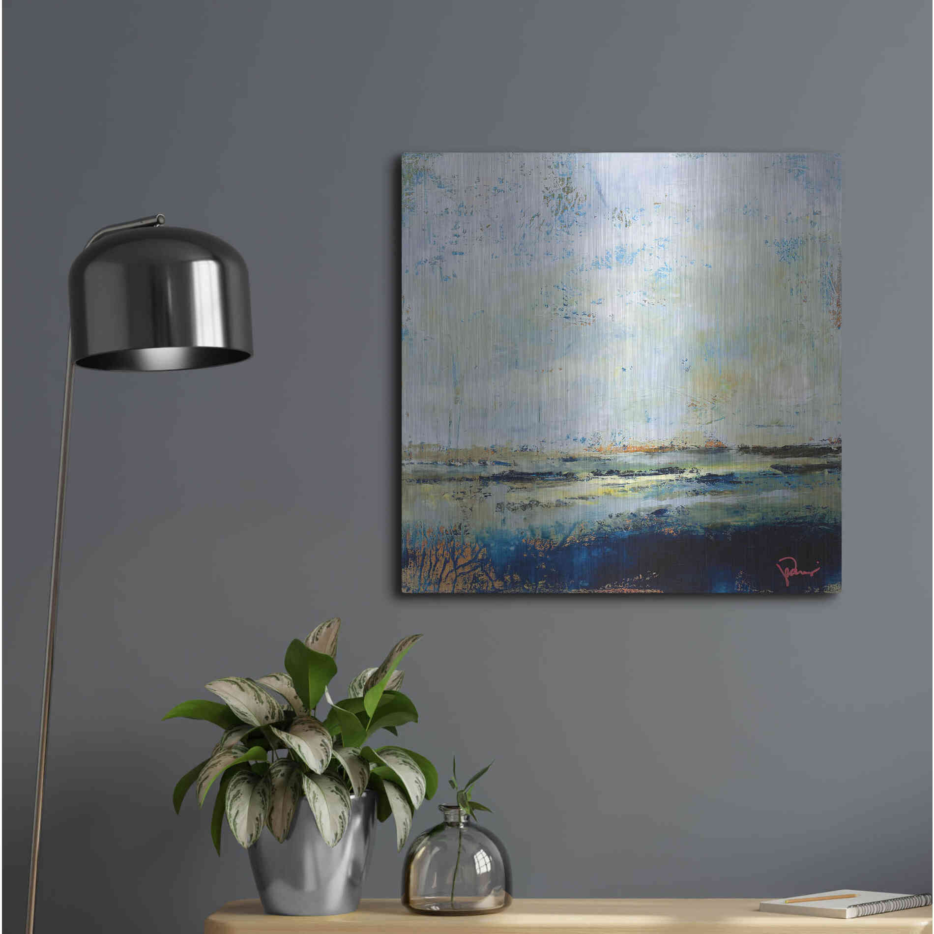 Luxe Metal Art 'Low Tide' by Patrick Dennis, Metal Wall Art,24x24