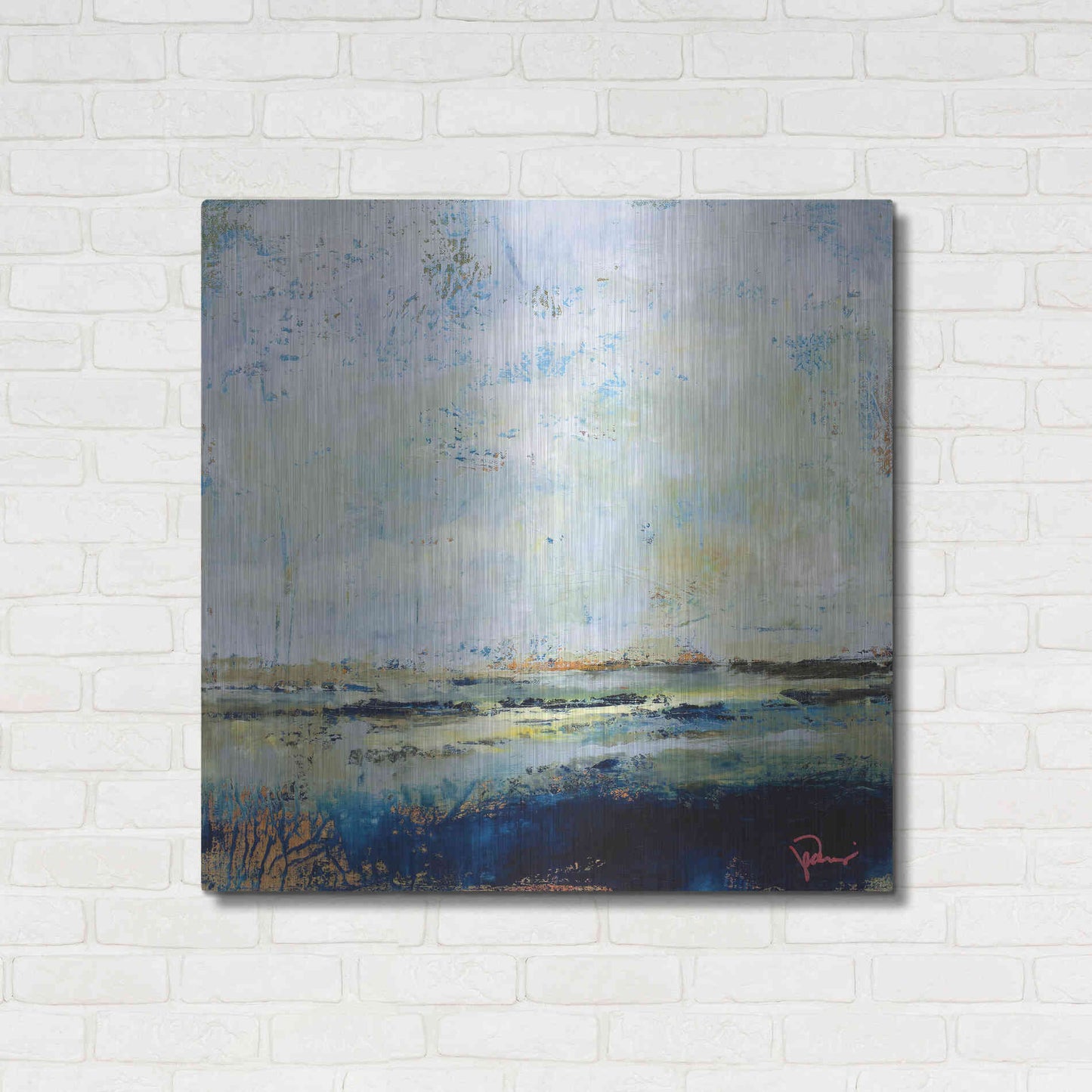 Luxe Metal Art 'Low Tide' by Patrick Dennis, Metal Wall Art,36x36