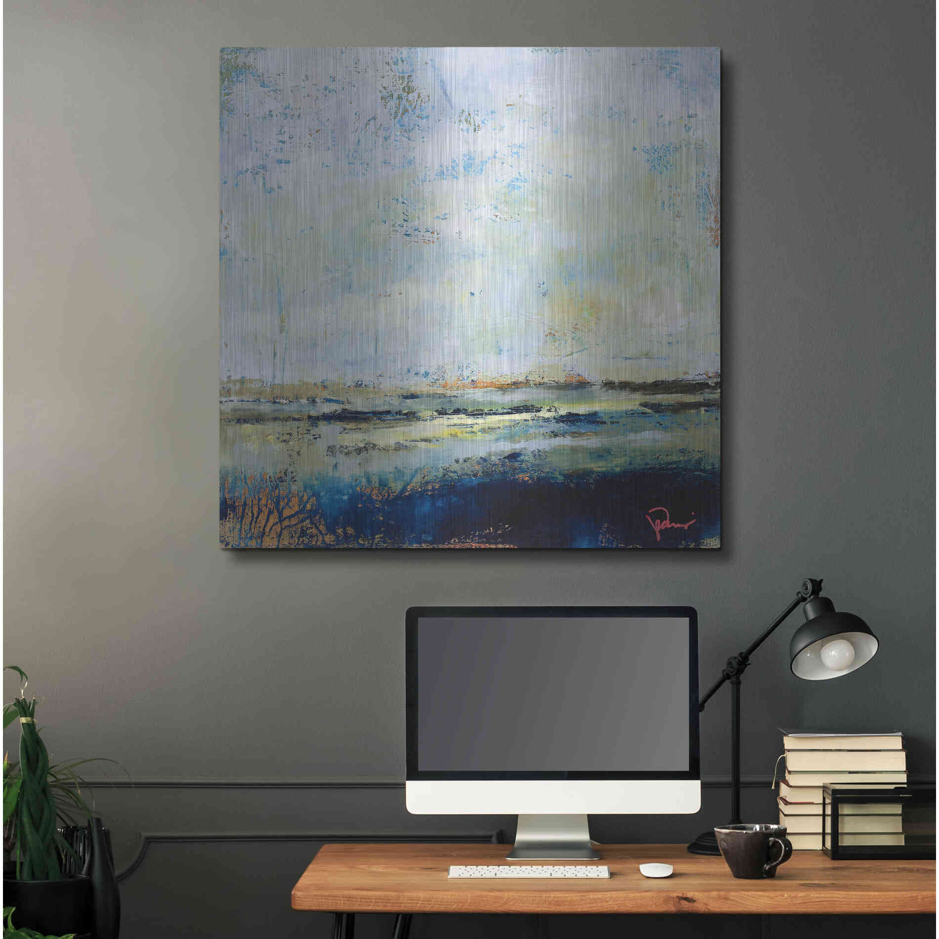 Luxe Metal Art 'Low Tide' by Patrick Dennis, Metal Wall Art,36x36