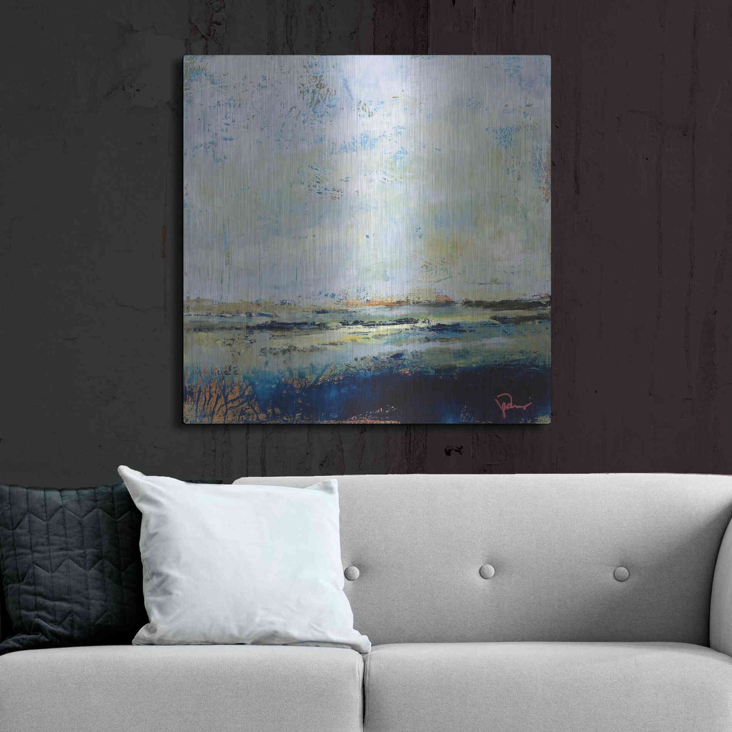 Luxe Metal Art 'Low Tide' by Patrick Dennis, Metal Wall Art,36x36