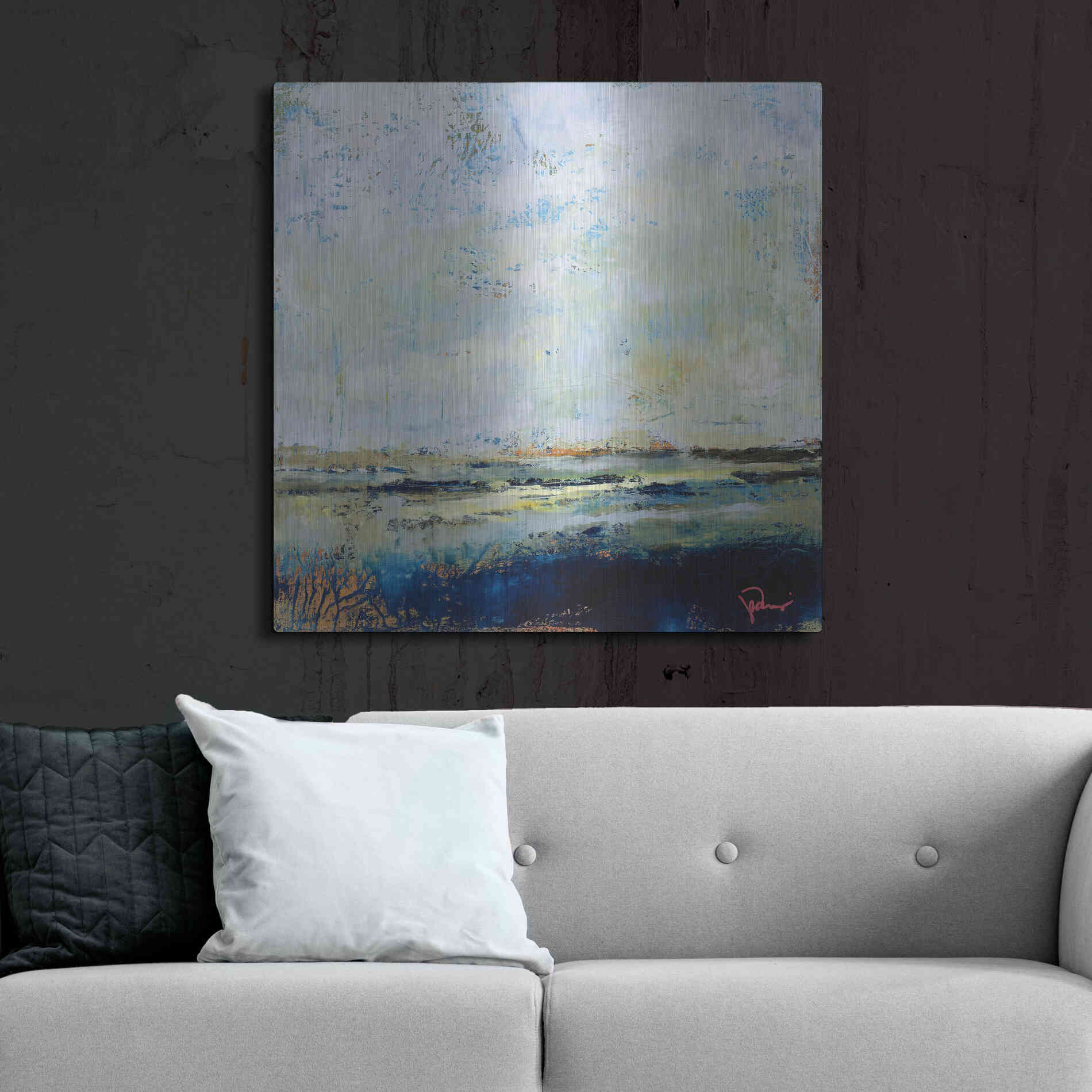 Luxe Metal Art 'Low Tide' by Patrick Dennis, Metal Wall Art,36x36