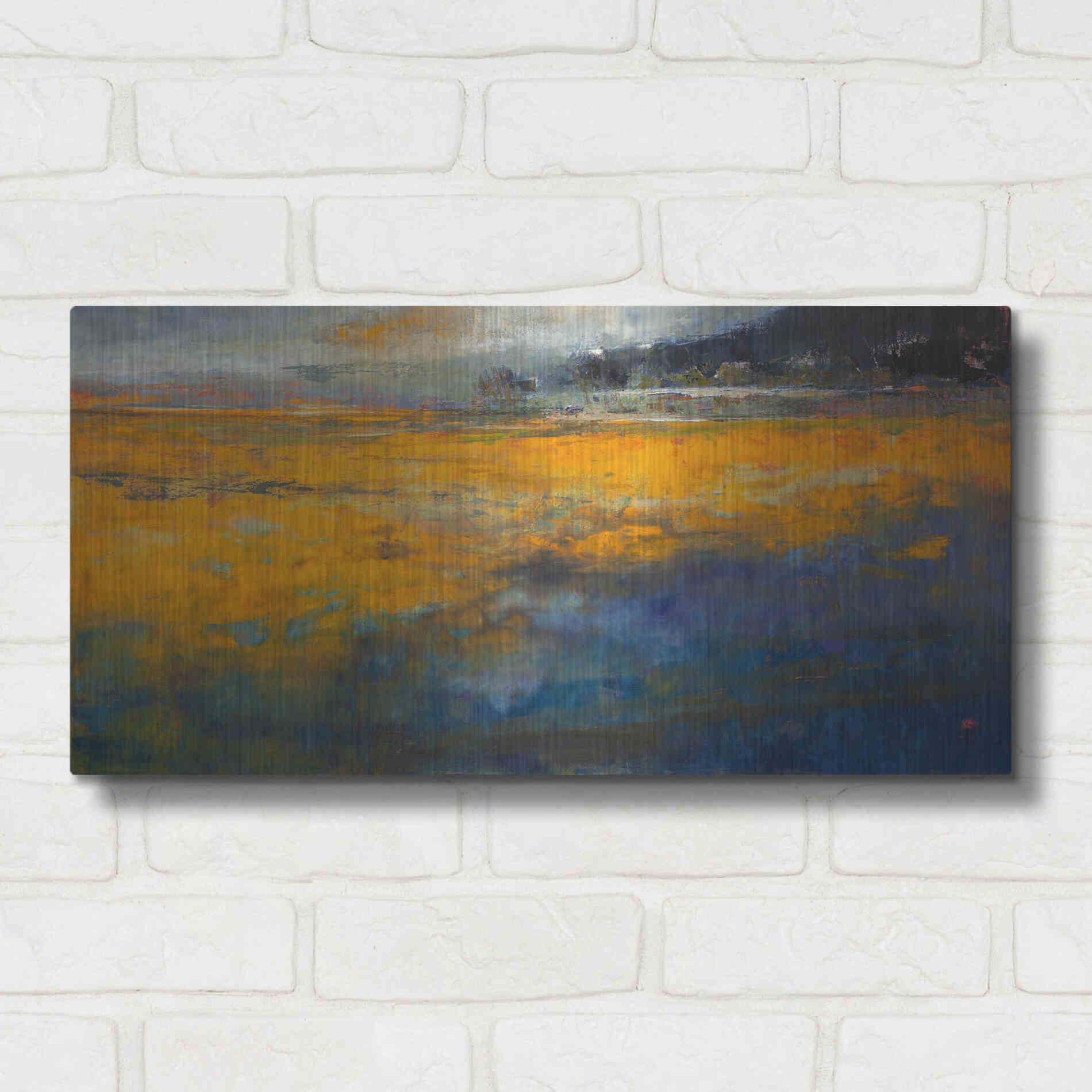 Luxe Metal Art 'Marshes' by Patrick Dennis, Metal Wall Art,24x12