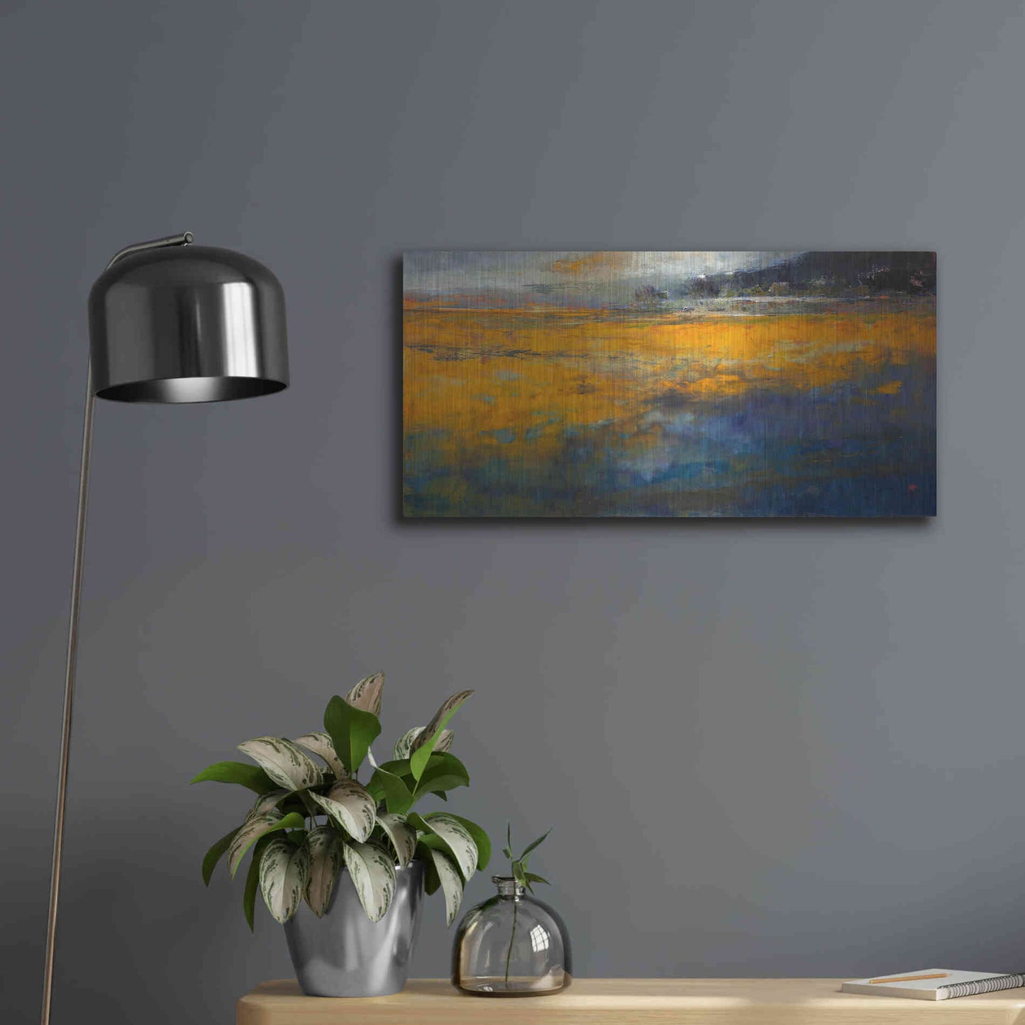 Luxe Metal Art 'Marshes' by Patrick Dennis, Metal Wall Art,24x12
