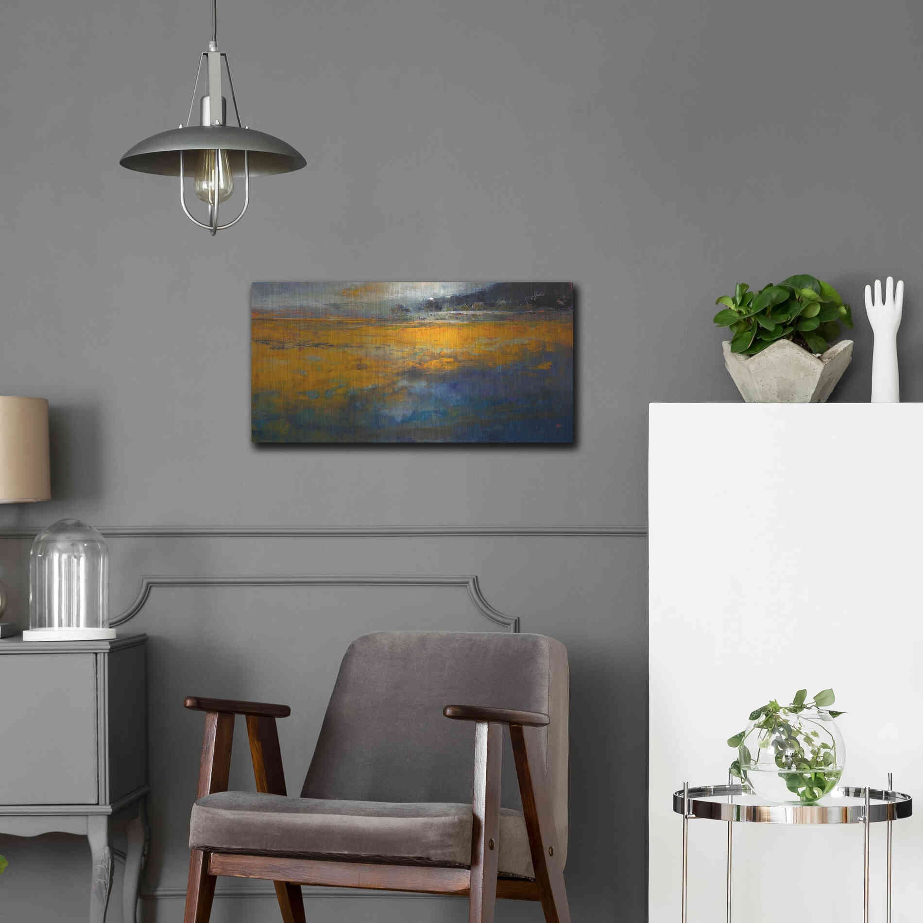 Luxe Metal Art 'Marshes' by Patrick Dennis, Metal Wall Art,24x12