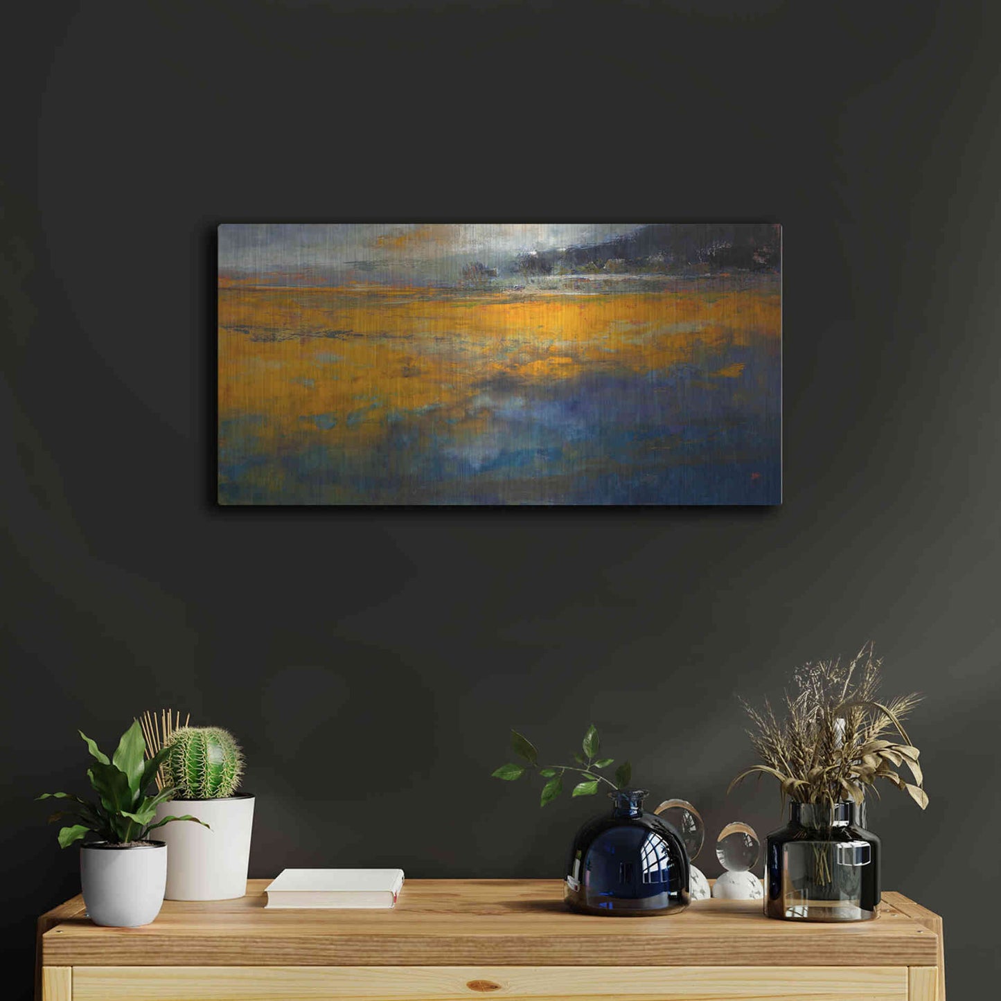 Luxe Metal Art 'Marshes' by Patrick Dennis, Metal Wall Art,24x12