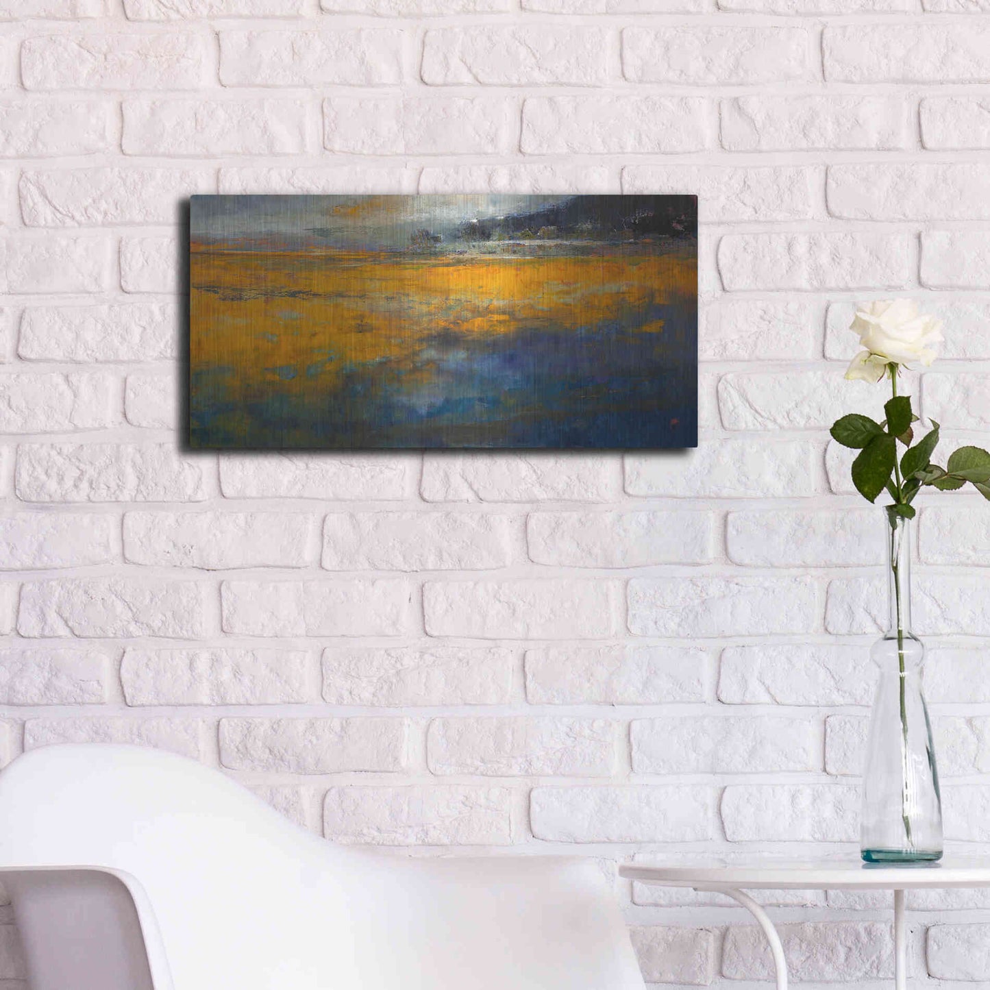 Luxe Metal Art 'Marshes' by Patrick Dennis, Metal Wall Art,24x12