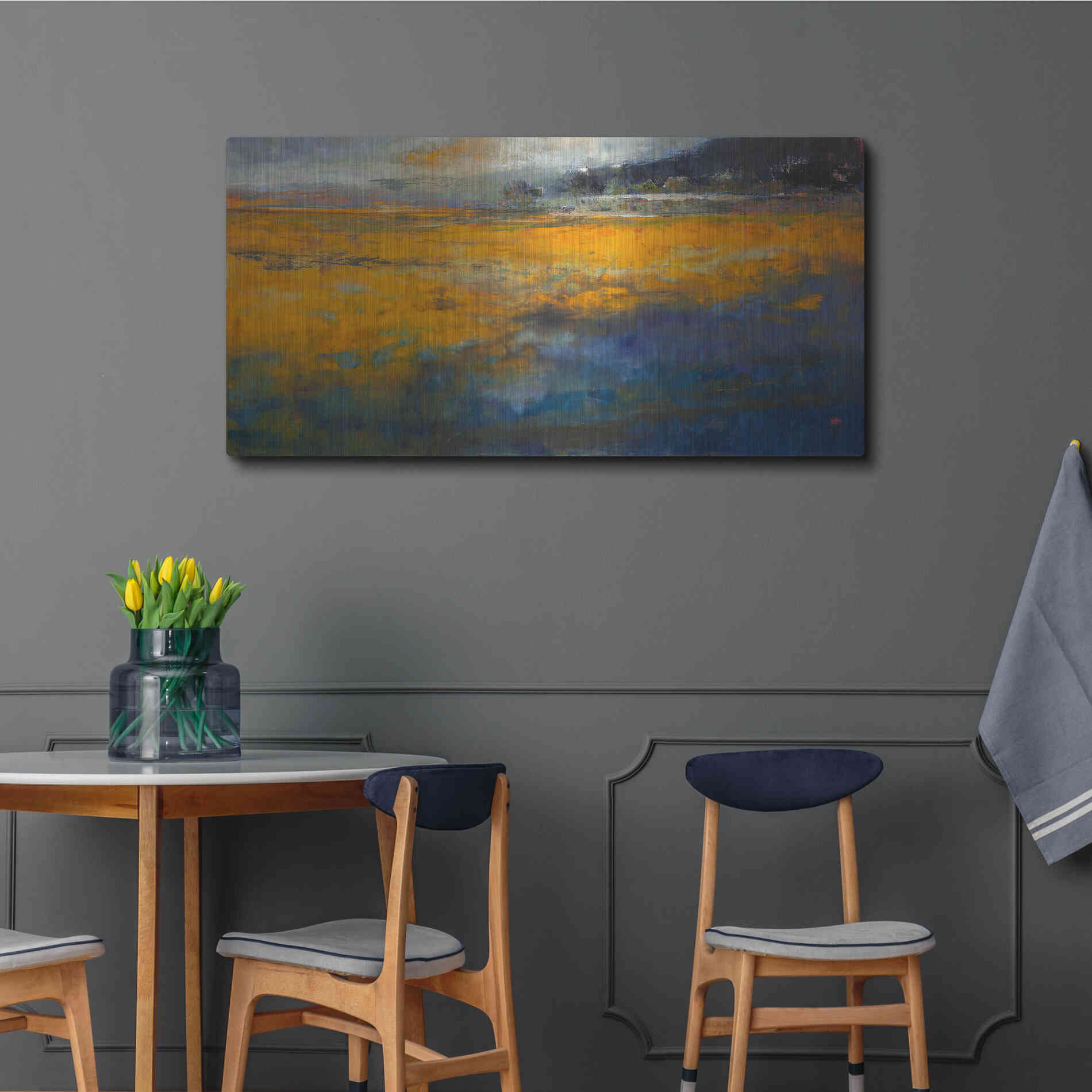 Luxe Metal Art 'Marshes' by Patrick Dennis, Metal Wall Art,48x24