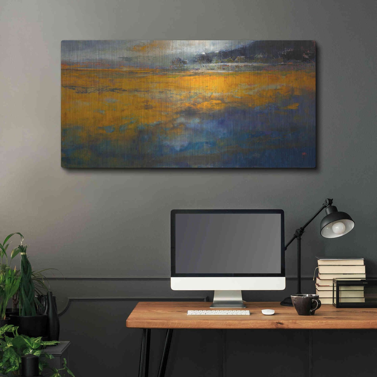 Luxe Metal Art 'Marshes' by Patrick Dennis, Metal Wall Art,48x24