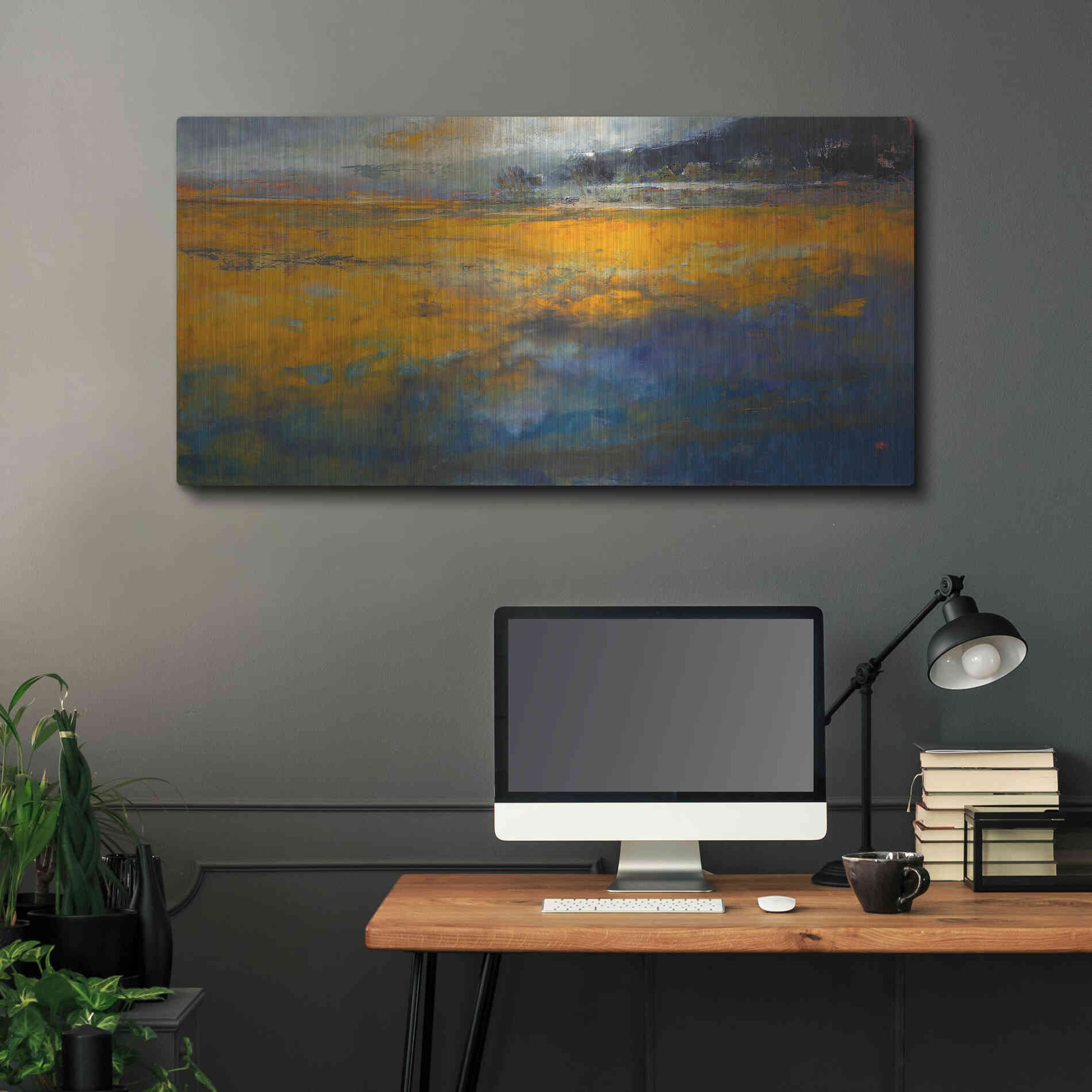 Luxe Metal Art 'Marshes' by Patrick Dennis, Metal Wall Art,48x24