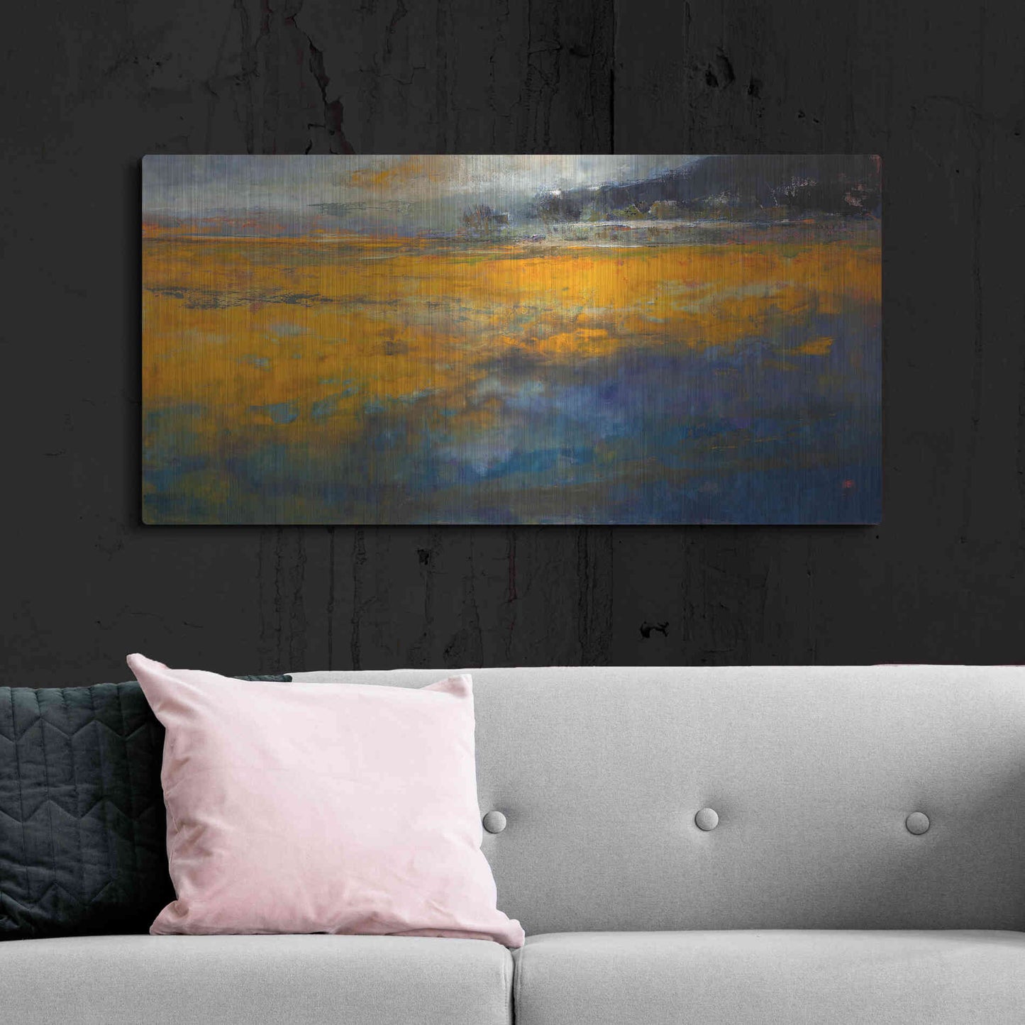 Luxe Metal Art 'Marshes' by Patrick Dennis, Metal Wall Art,48x24