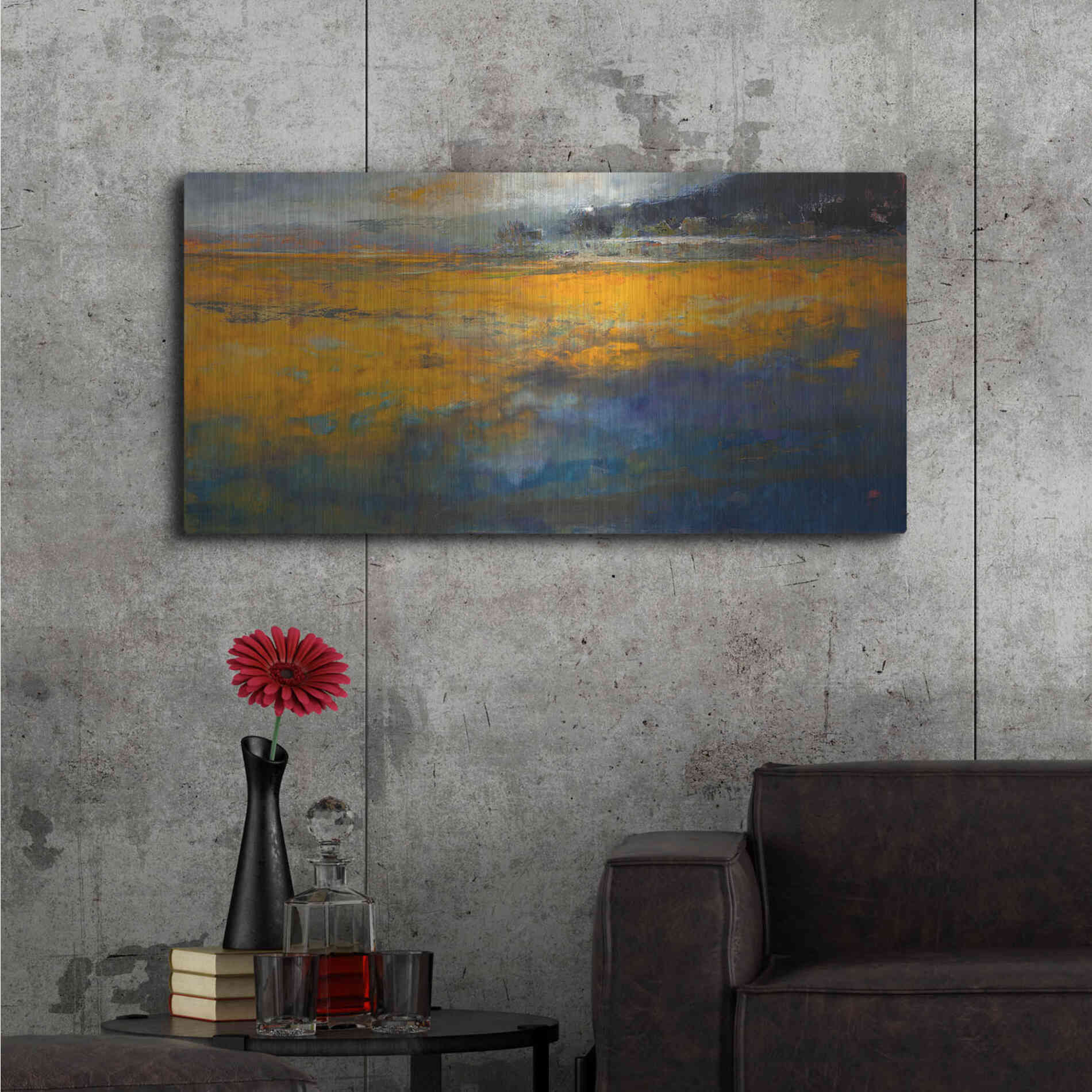Luxe Metal Art 'Marshes' by Patrick Dennis, Metal Wall Art,48x24