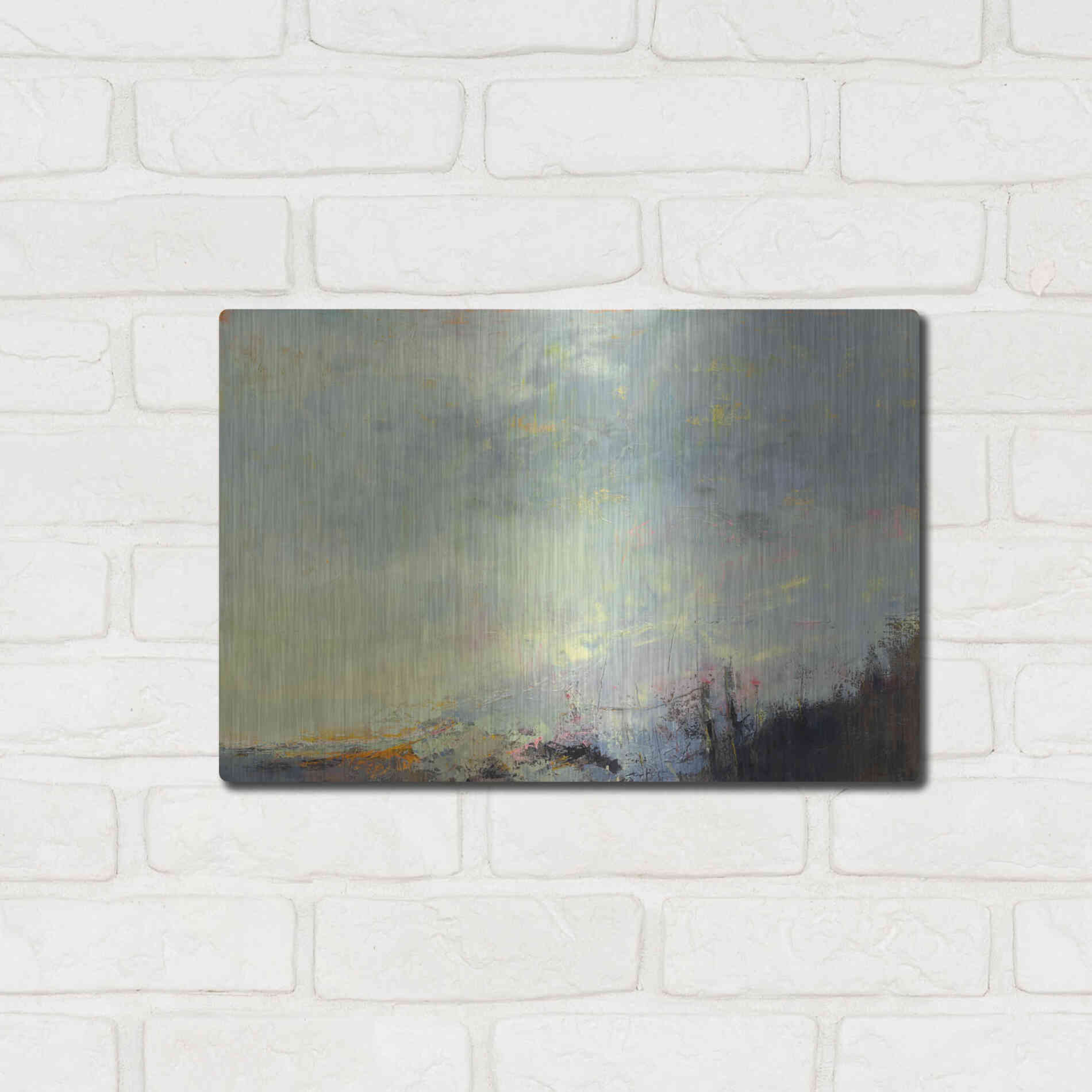 Luxe Metal Art 'No Reception' by Patrick Dennis, Metal Wall Art,16x12