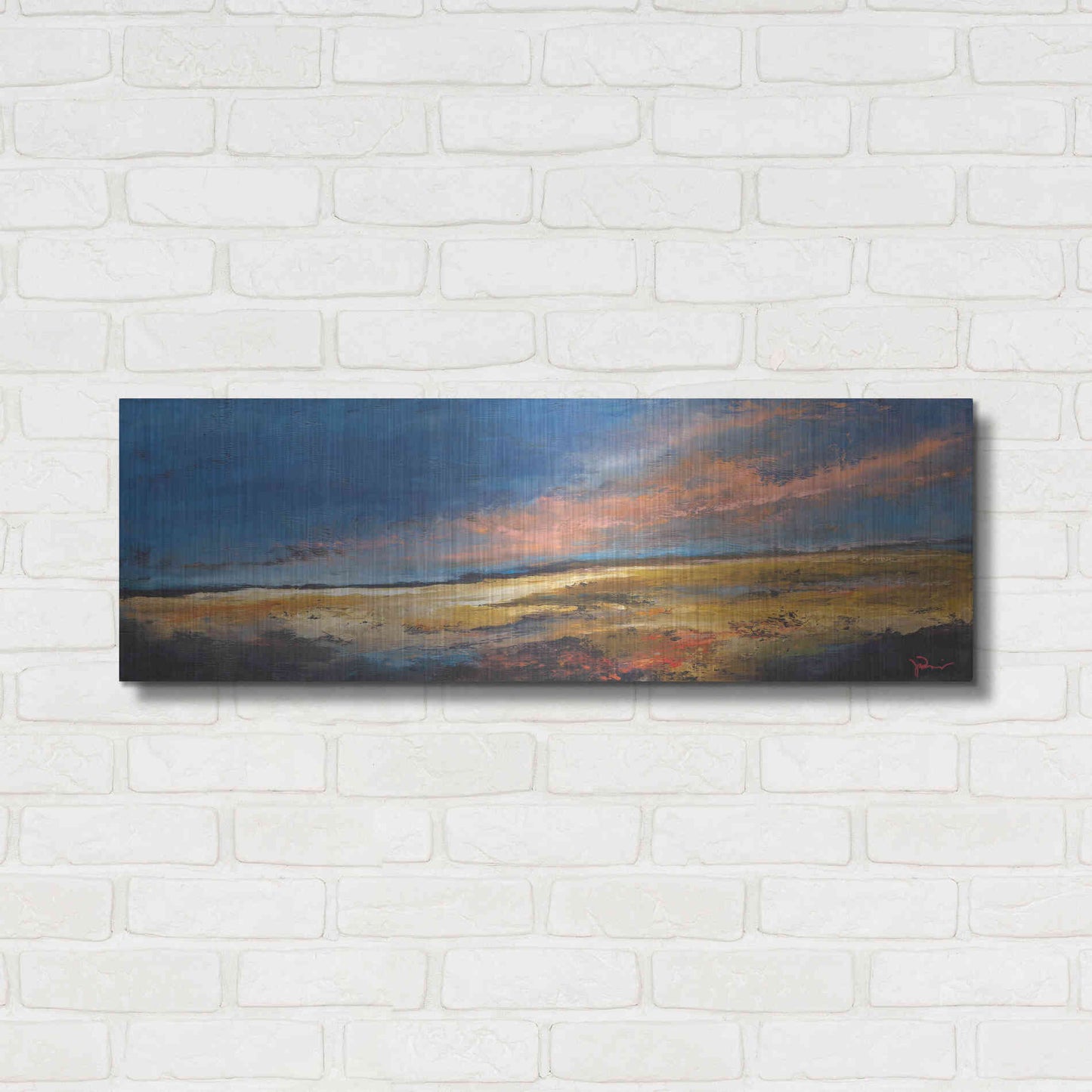 Luxe Metal Art 'Ranch Romance' by Patrick Dennis, Metal Wall Art,36x12