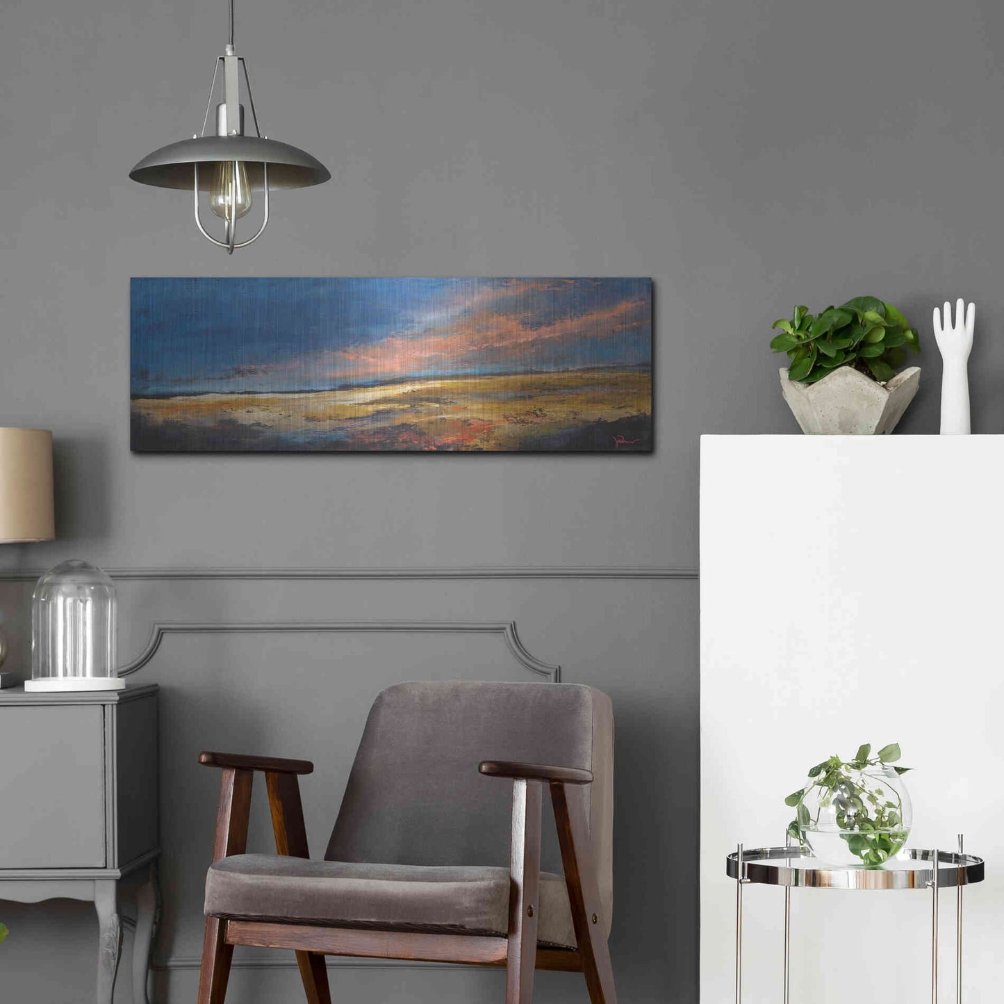 Luxe Metal Art 'Ranch Romance' by Patrick Dennis, Metal Wall Art,36x12