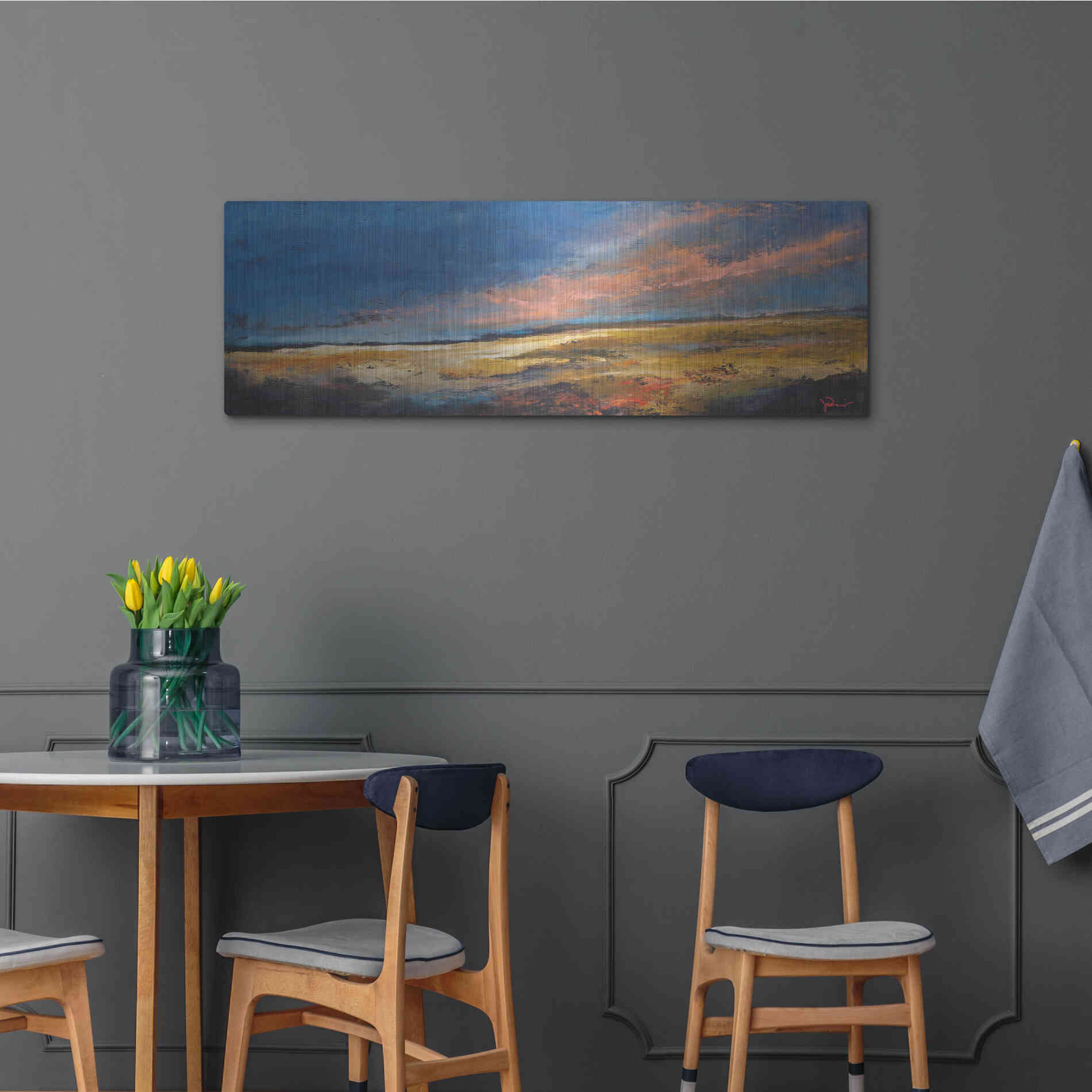 Luxe Metal Art 'Ranch Romance' by Patrick Dennis, Metal Wall Art,48x16