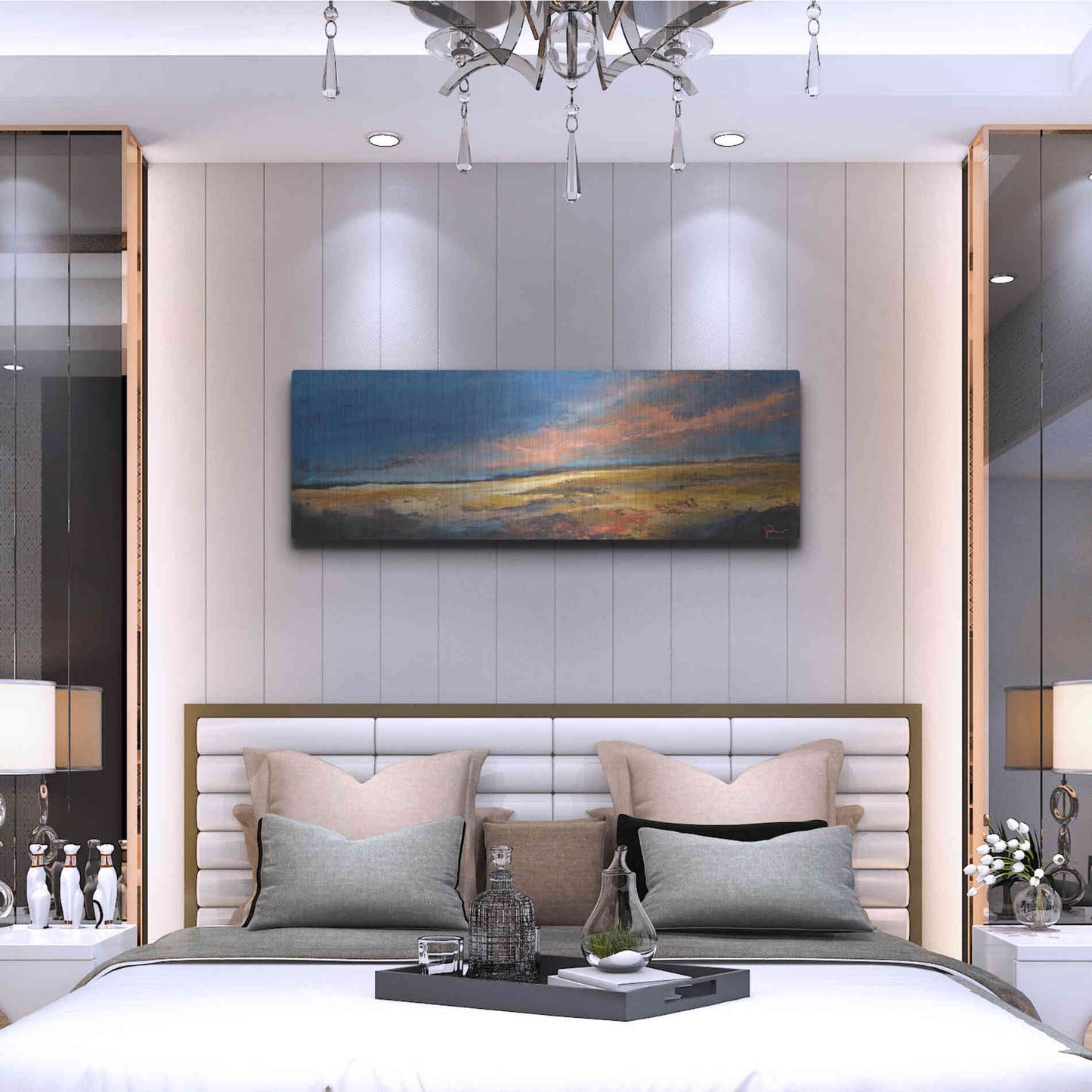 Luxe Metal Art 'Ranch Romance' by Patrick Dennis, Metal Wall Art,48x16