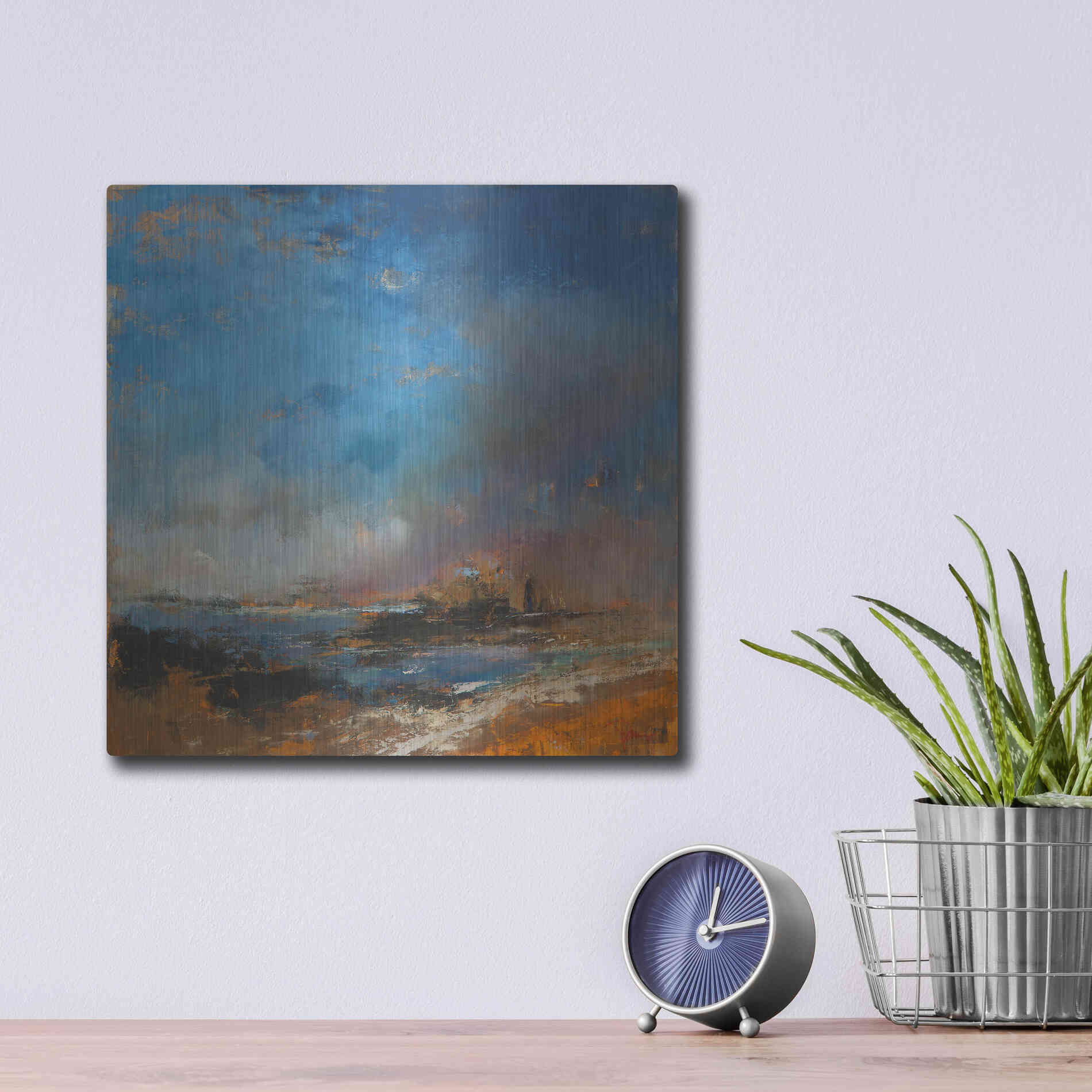 Luxe Metal Art 'Reclaimed Land' by Patrick Dennis, Metal Wall Art,12x12