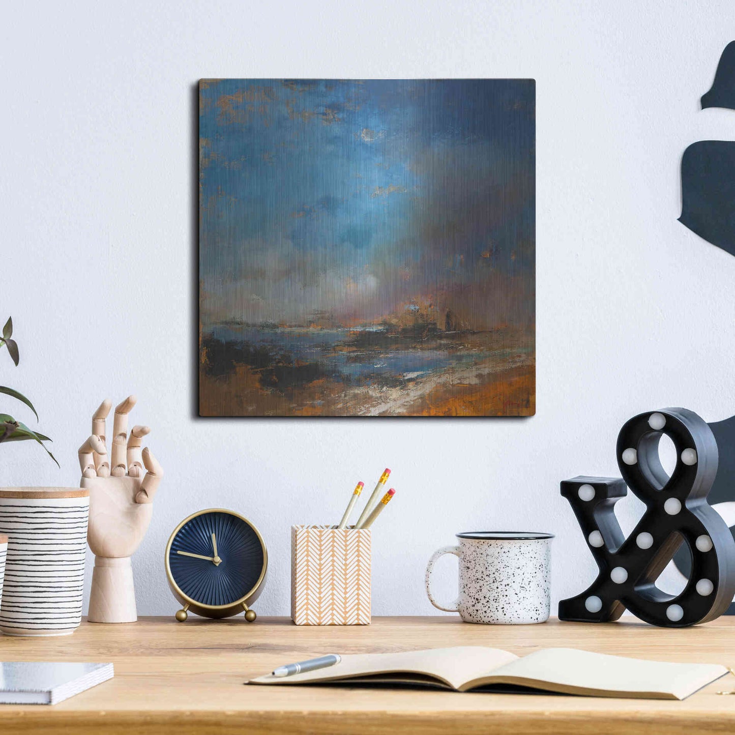 Luxe Metal Art 'Reclaimed Land' by Patrick Dennis, Metal Wall Art,12x12