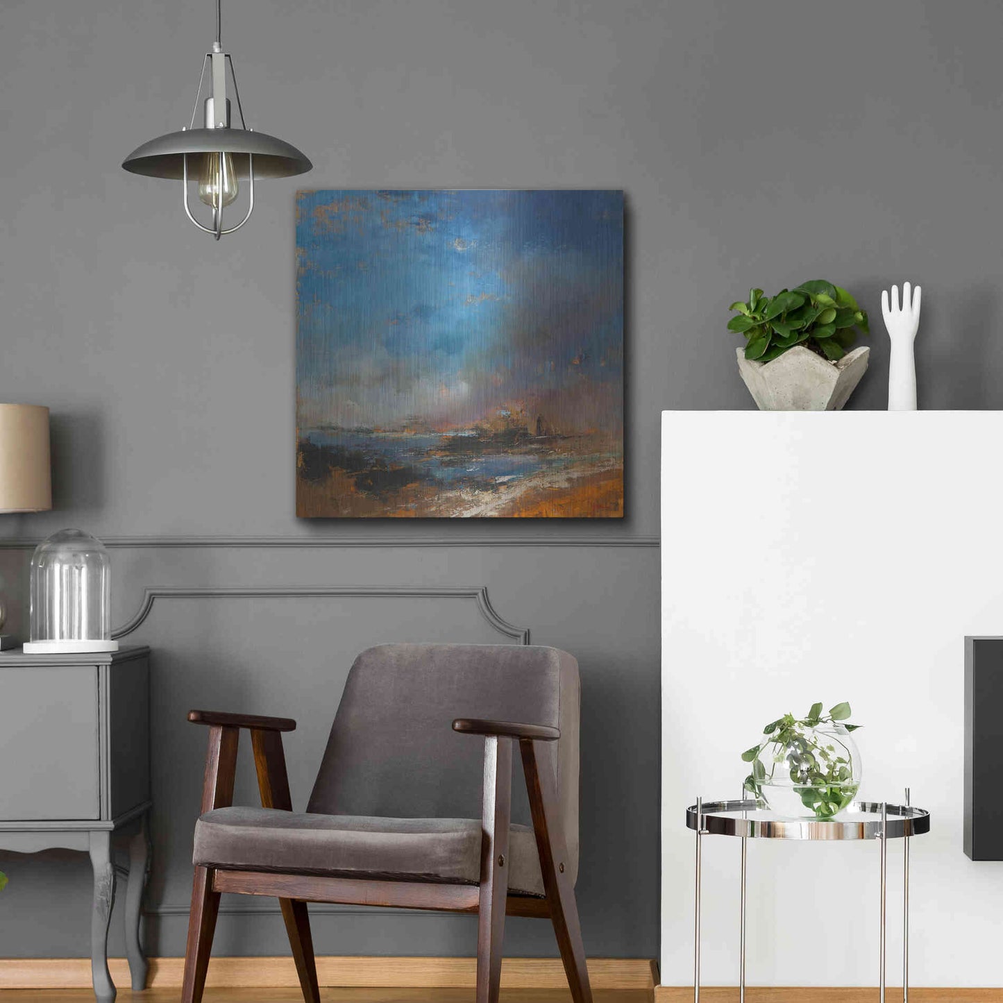 Luxe Metal Art 'Reclaimed Land' by Patrick Dennis, Metal Wall Art,24x24