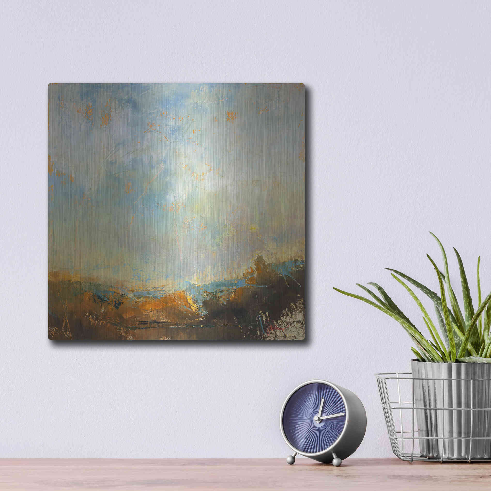 Luxe Metal Art 'Scaffold' by Patrick Dennis, Metal Wall Art,12x12