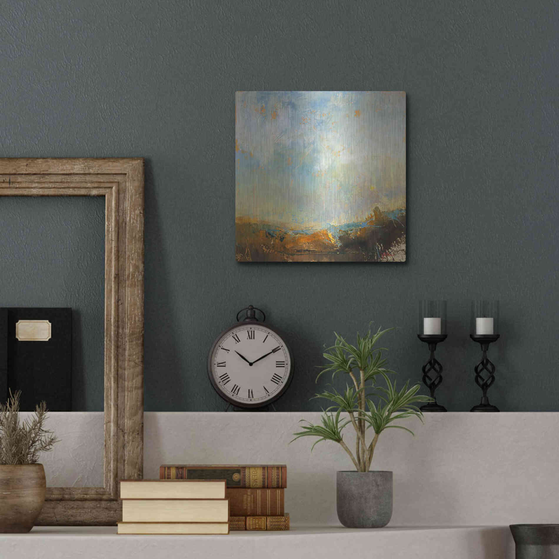 Luxe Metal Art 'Scaffold' by Patrick Dennis, Metal Wall Art,12x12