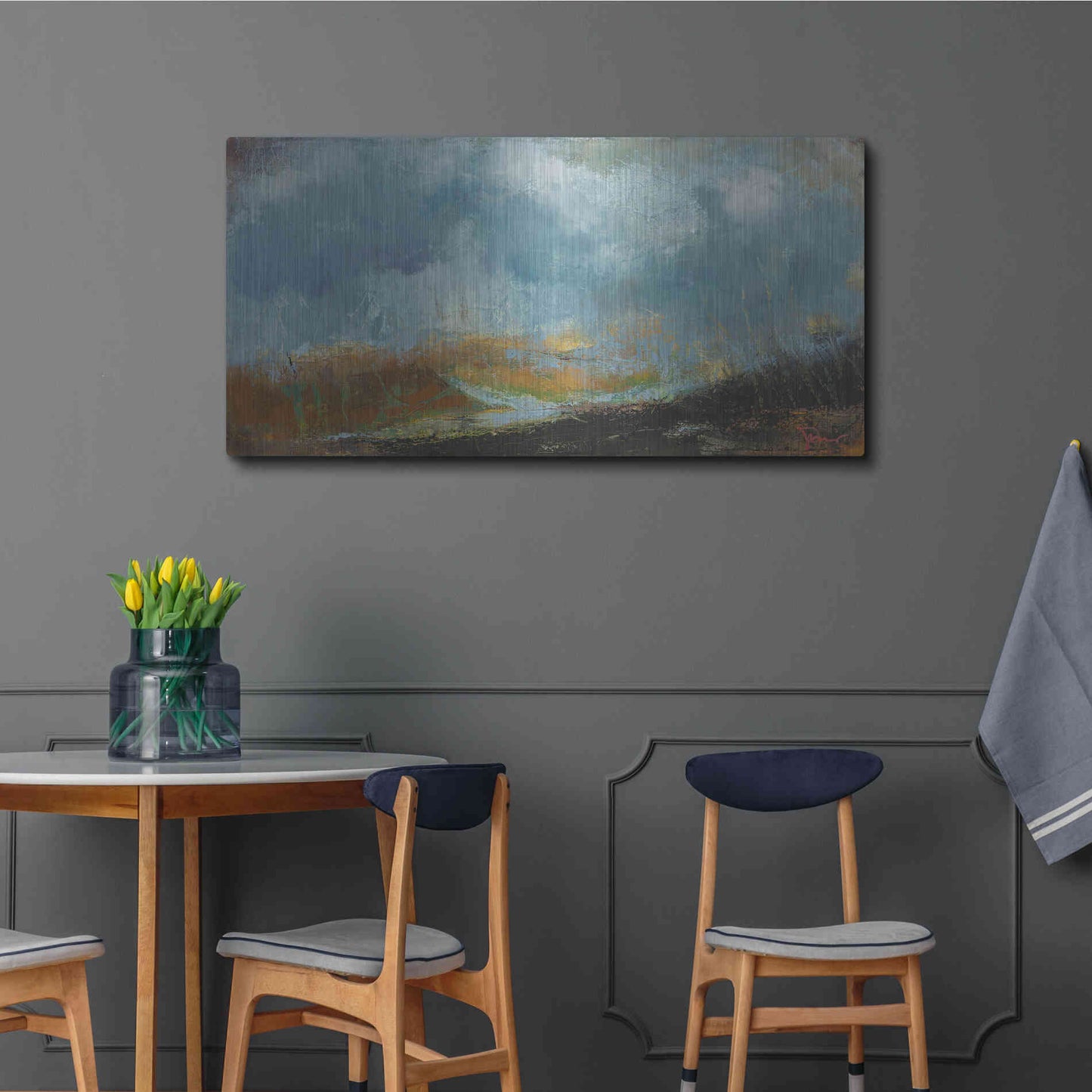 Luxe Metal Art 'Spires' by Patrick Dennis, Metal Wall Art,48x24