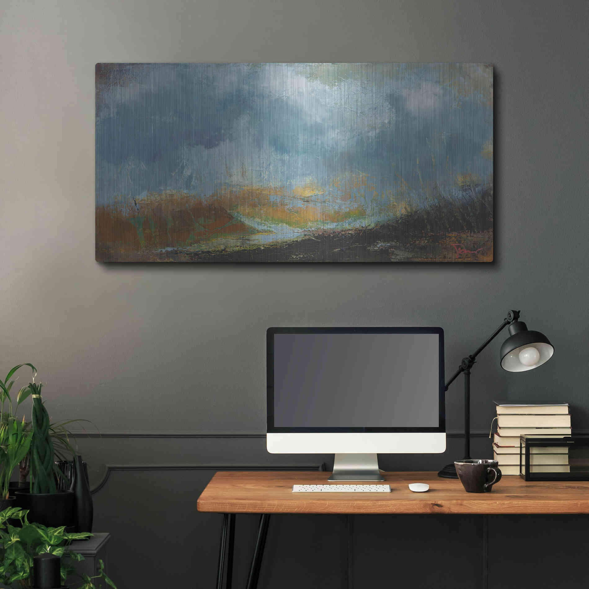 Luxe Metal Art 'Spires' by Patrick Dennis, Metal Wall Art,48x24