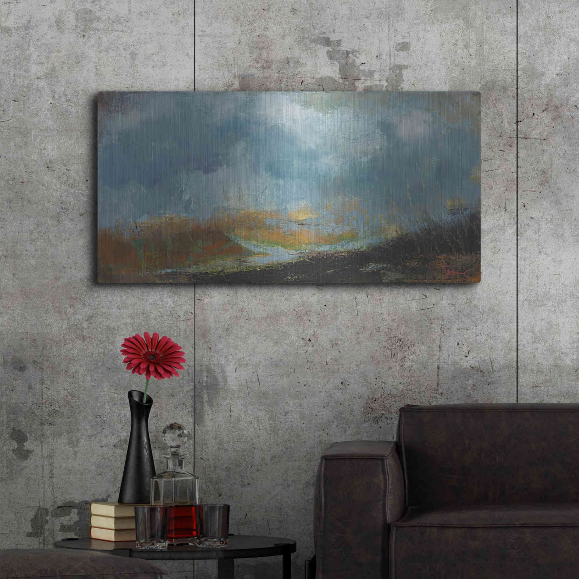 Luxe Metal Art 'Spires' by Patrick Dennis, Metal Wall Art,48x24