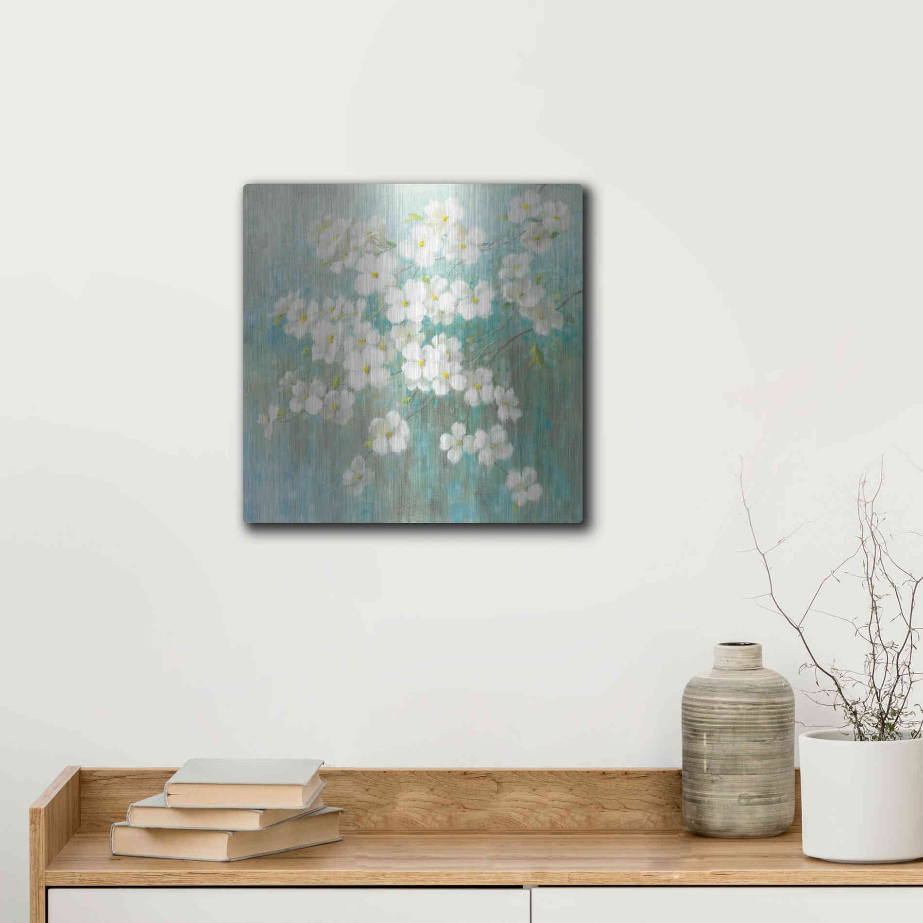 Luxe Metal Art 'Spring Dream I Abstract' by Danhui Nai, Metal Wall Art,12x12