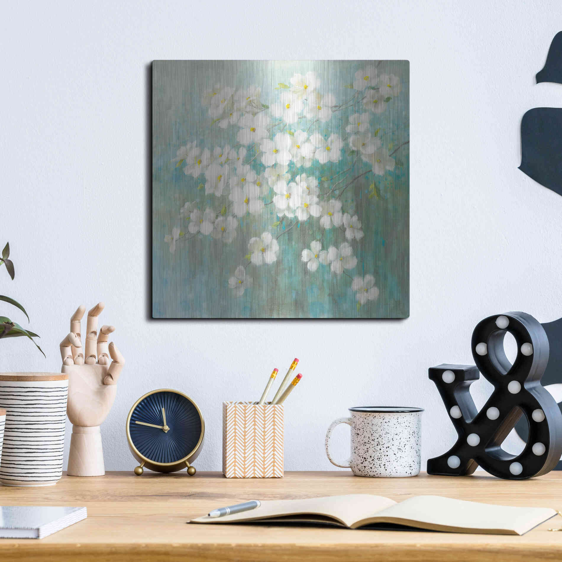 Luxe Metal Art 'Spring Dream I Abstract' by Danhui Nai, Metal Wall Art,12x12