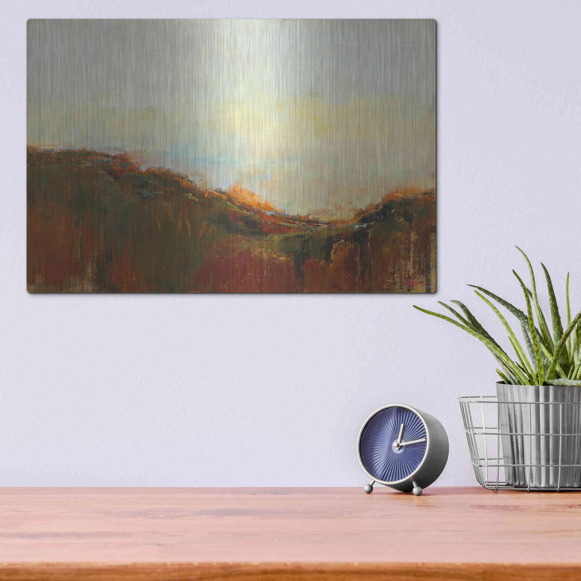 Luxe Metal Art 'The Bowl' by Patrick Dennis, Metal Wall Art,16x12