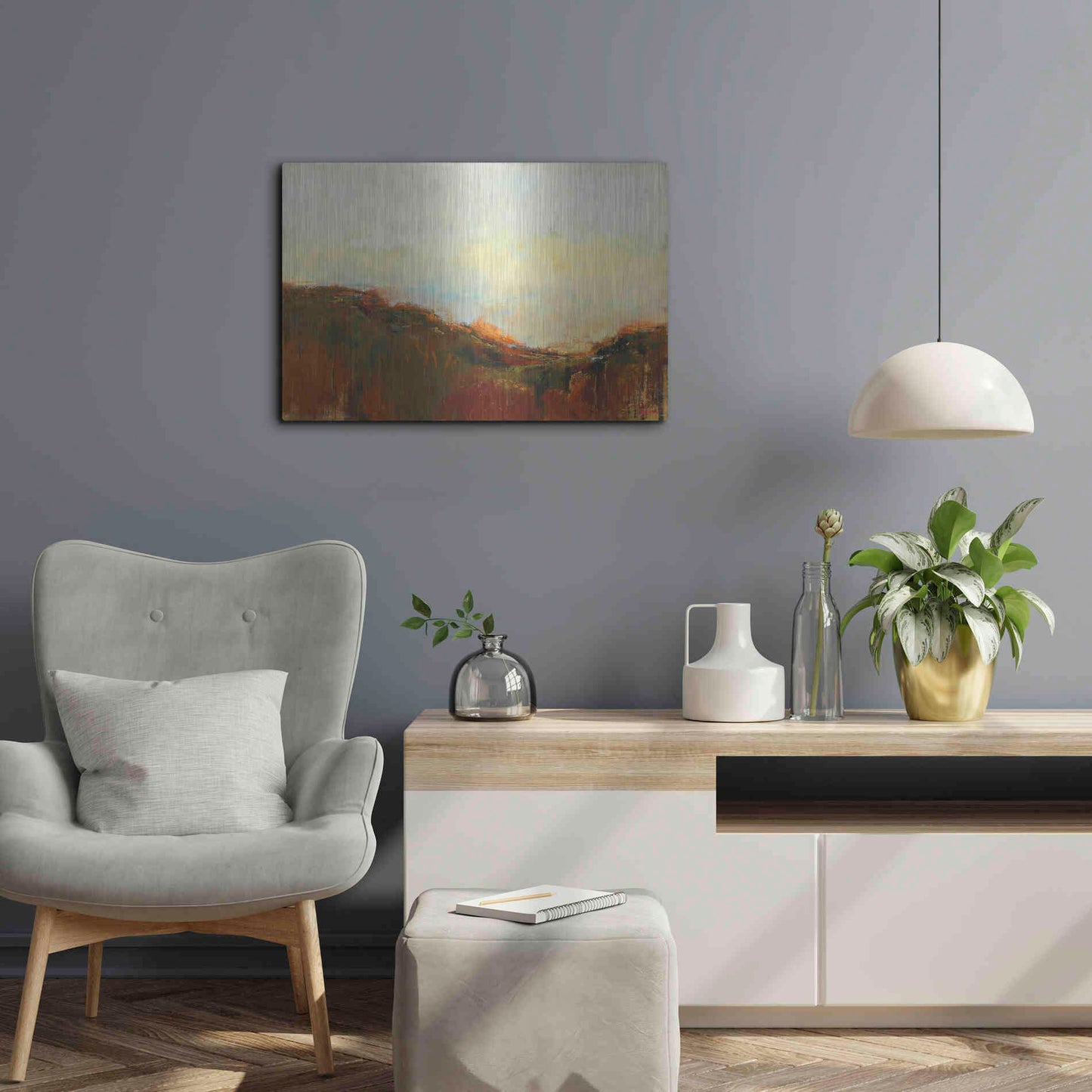 Luxe Metal Art 'The Bowl' by Patrick Dennis, Metal Wall Art,24x16