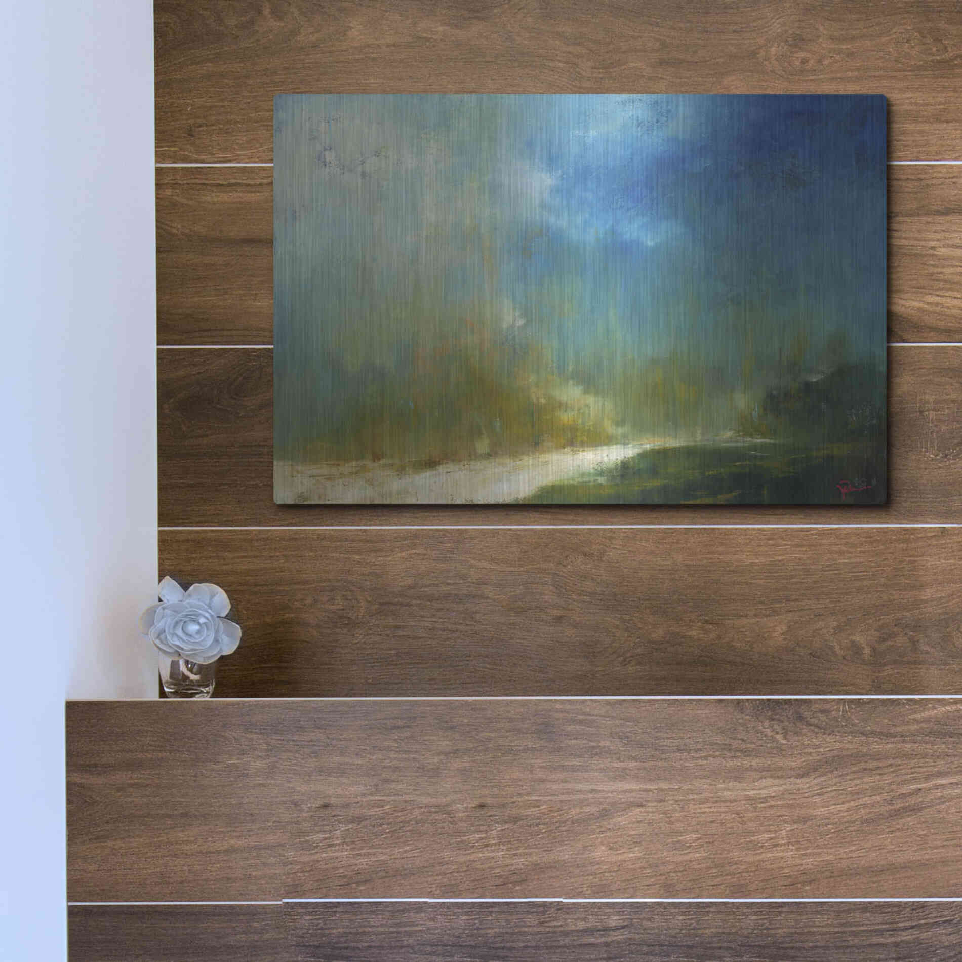 Luxe Metal Art 'The Path' by Patrick Dennis, Metal Wall Art,16x12