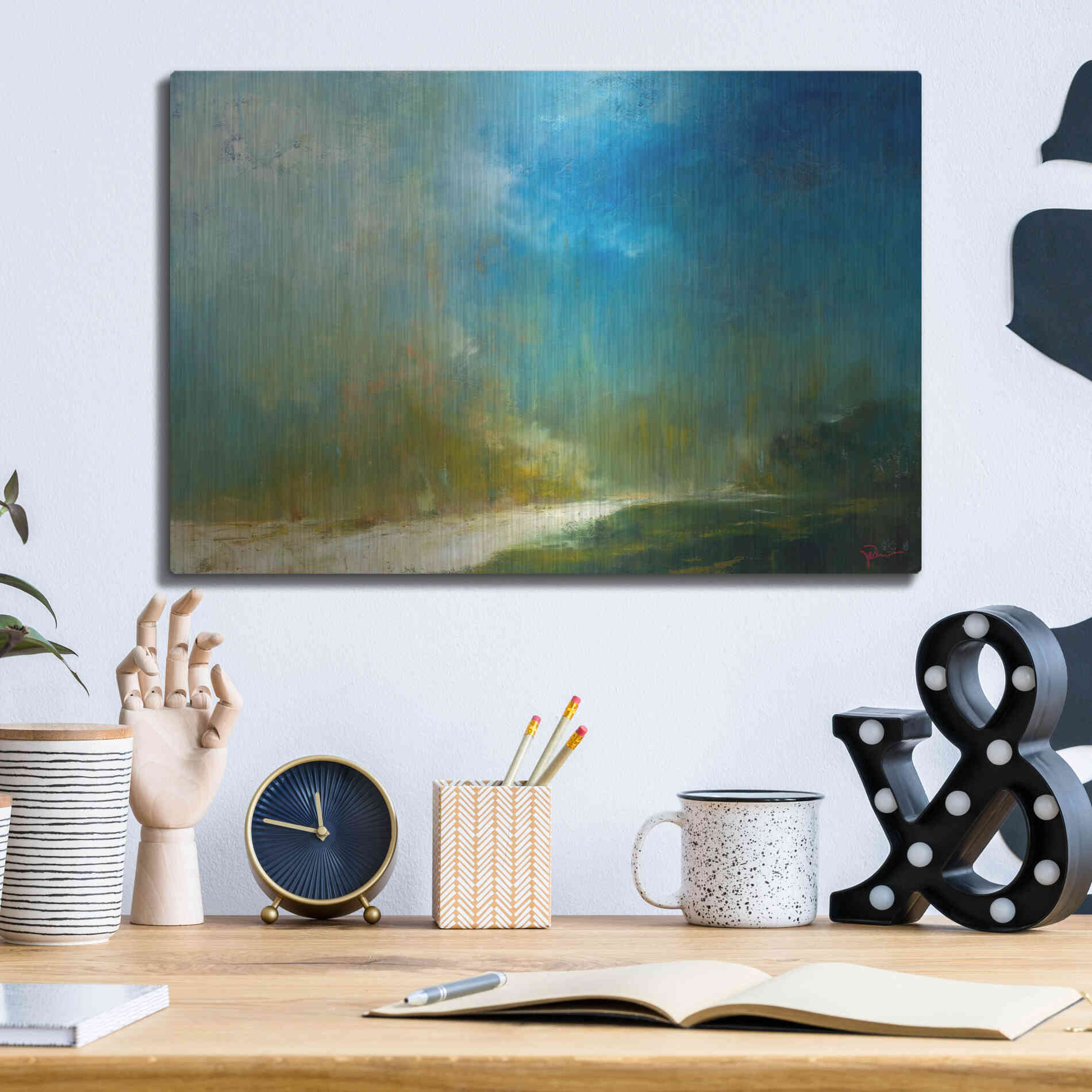 Luxe Metal Art 'The Path' by Patrick Dennis, Metal Wall Art,16x12