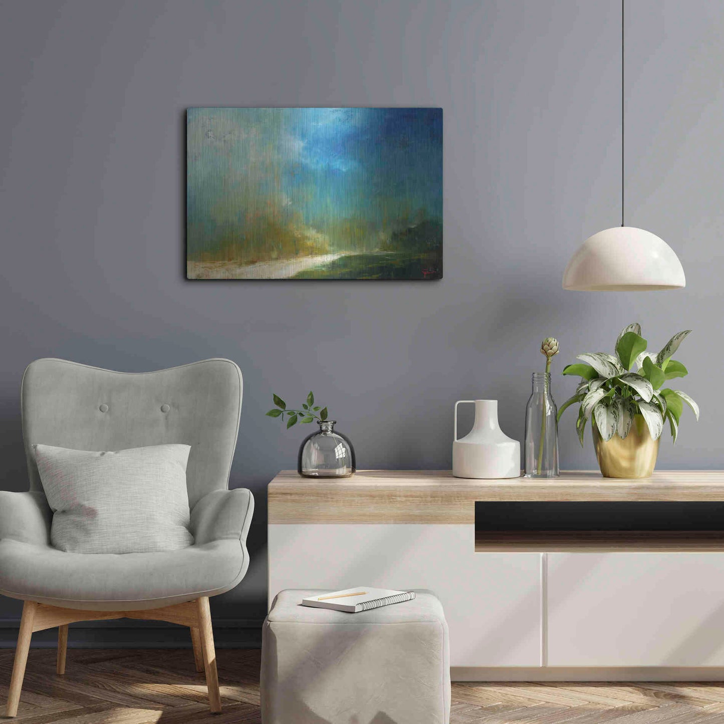 Luxe Metal Art 'The Path' by Patrick Dennis, Metal Wall Art,24x16