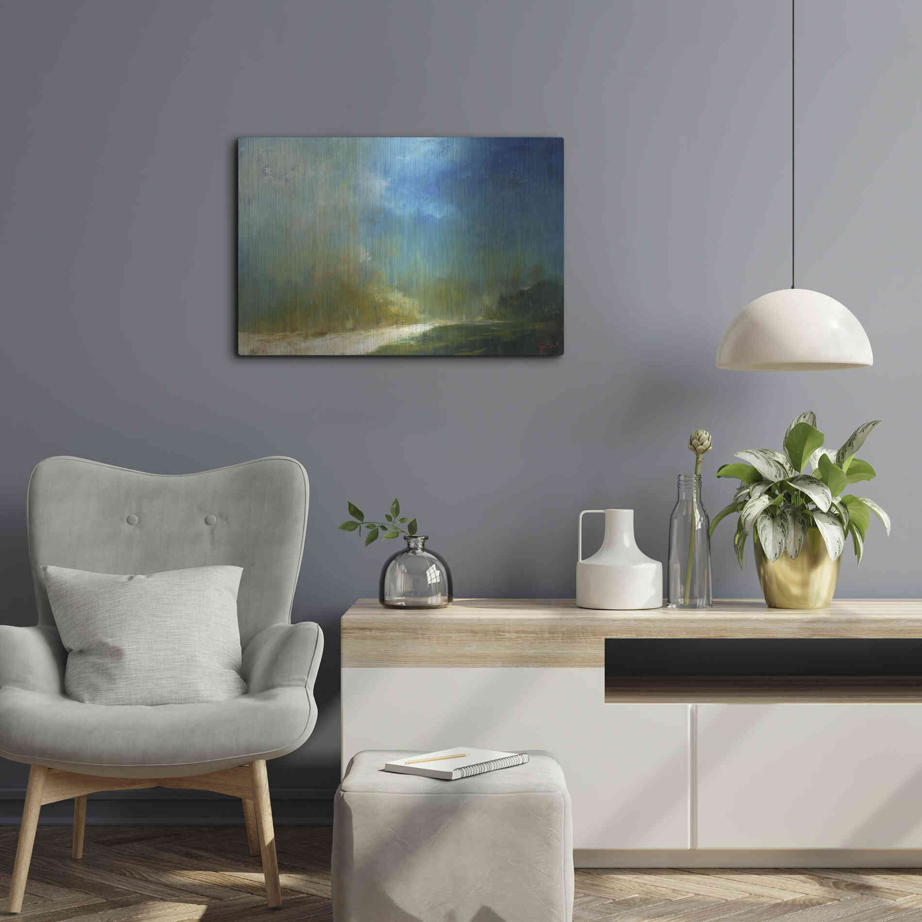 Luxe Metal Art 'The Path' by Patrick Dennis, Metal Wall Art,24x16