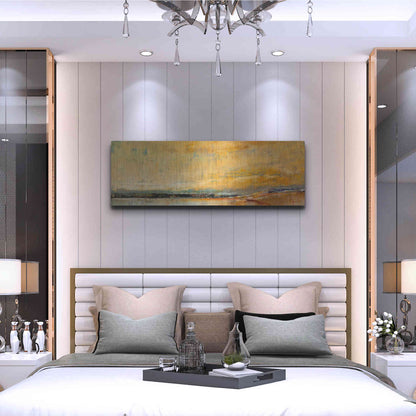 Luxe Metal Art 'Winter Sky' by Patrick Dennis, Metal Wall Art,48x16